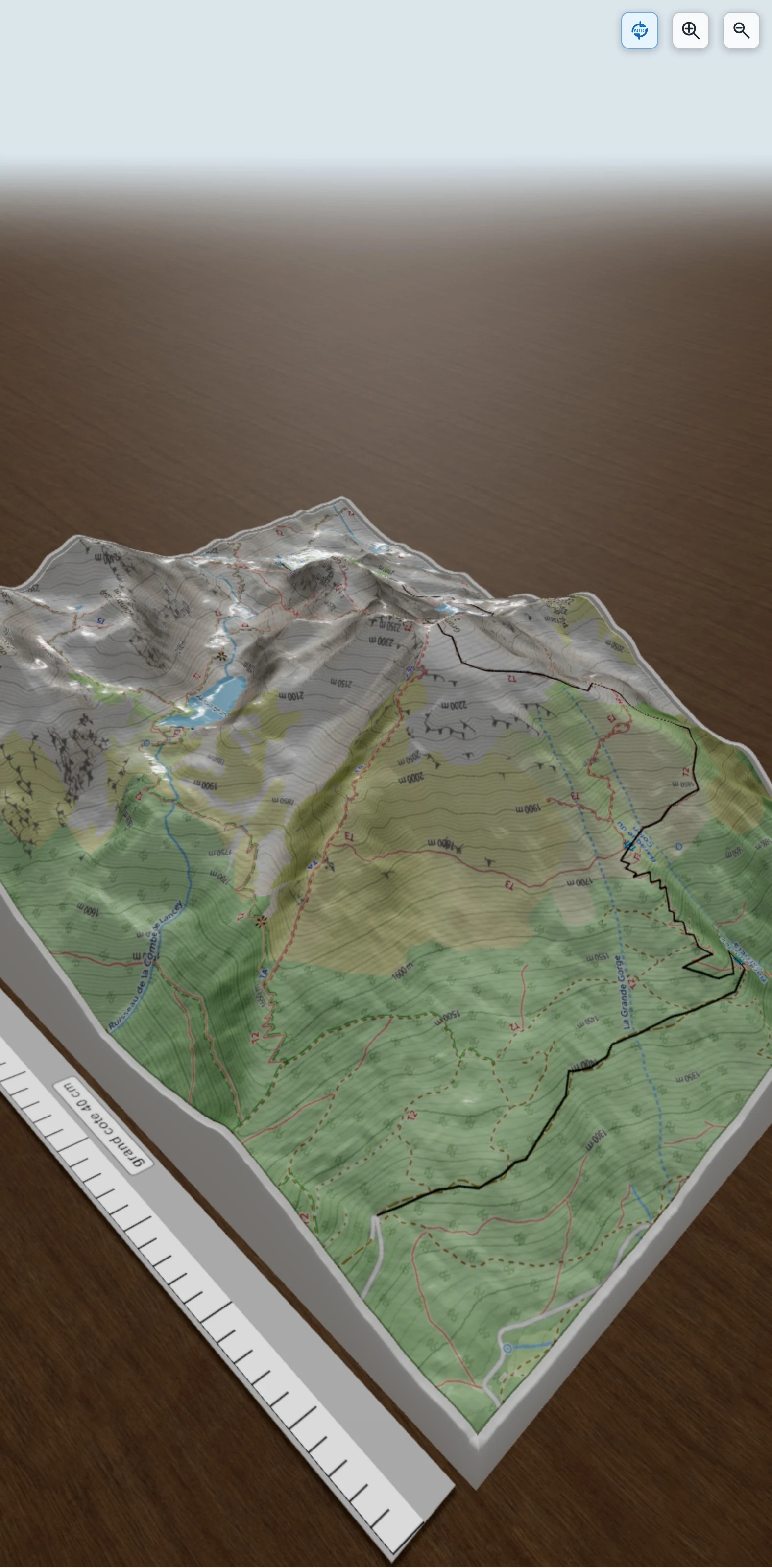 Carte en relief 3D de Grand Colon, avec relief topographique