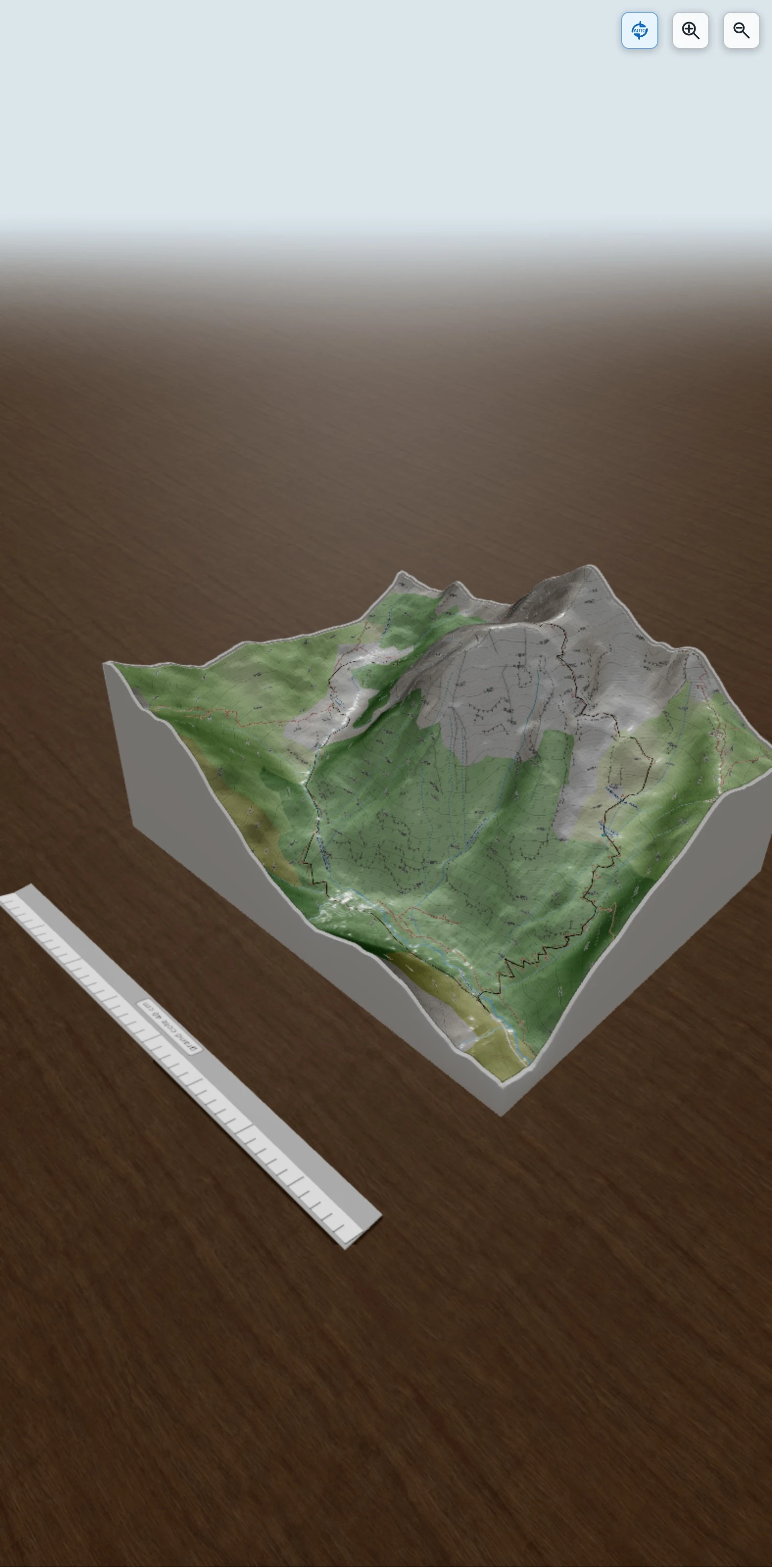 Carte en relief 3D de Grand Glacier - Col de Combe Oursière depuis parking de Rourvis, avec relief topographique