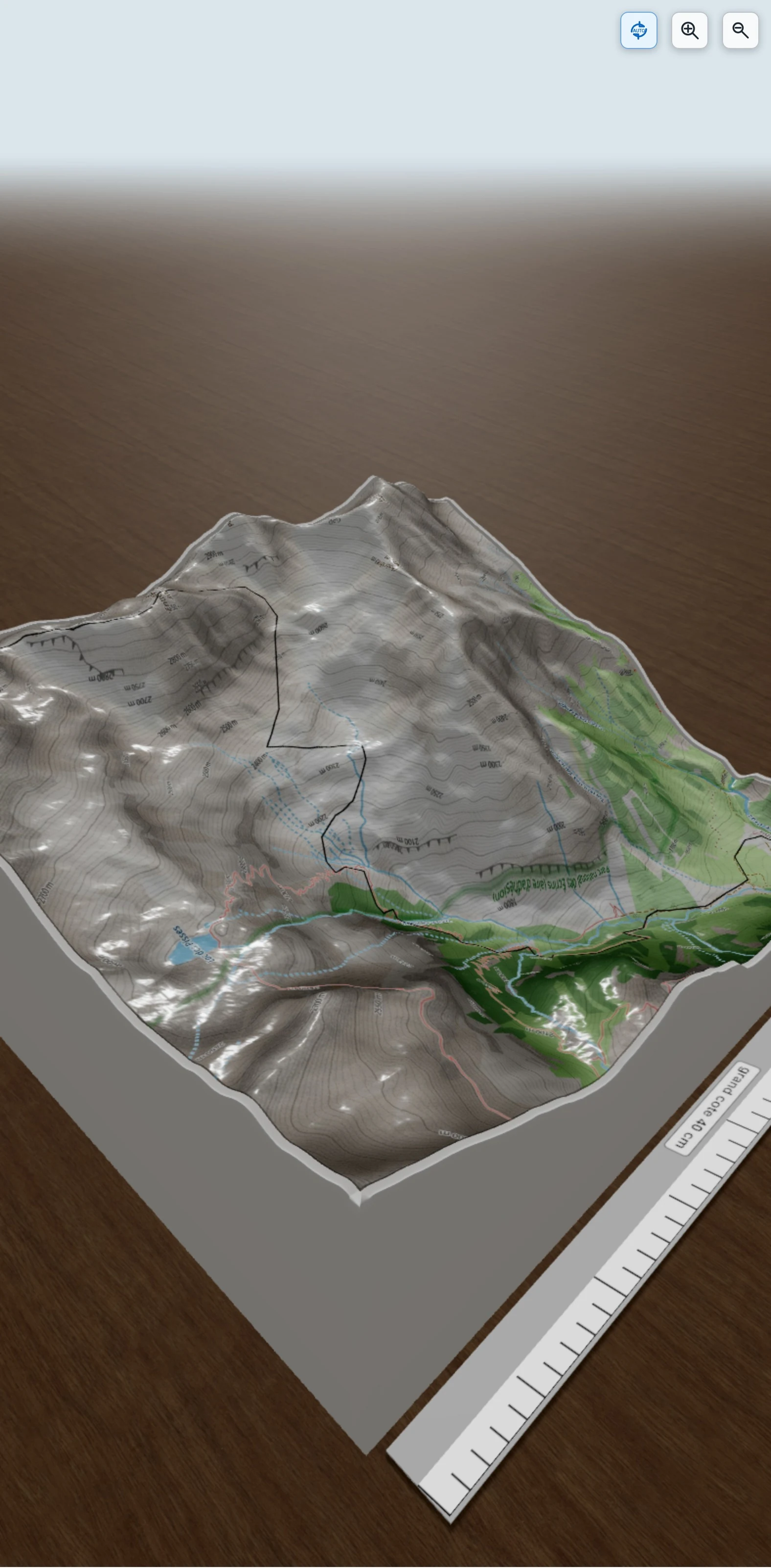 Carte en relief 3D de Grand Pinier, avec relief topographique