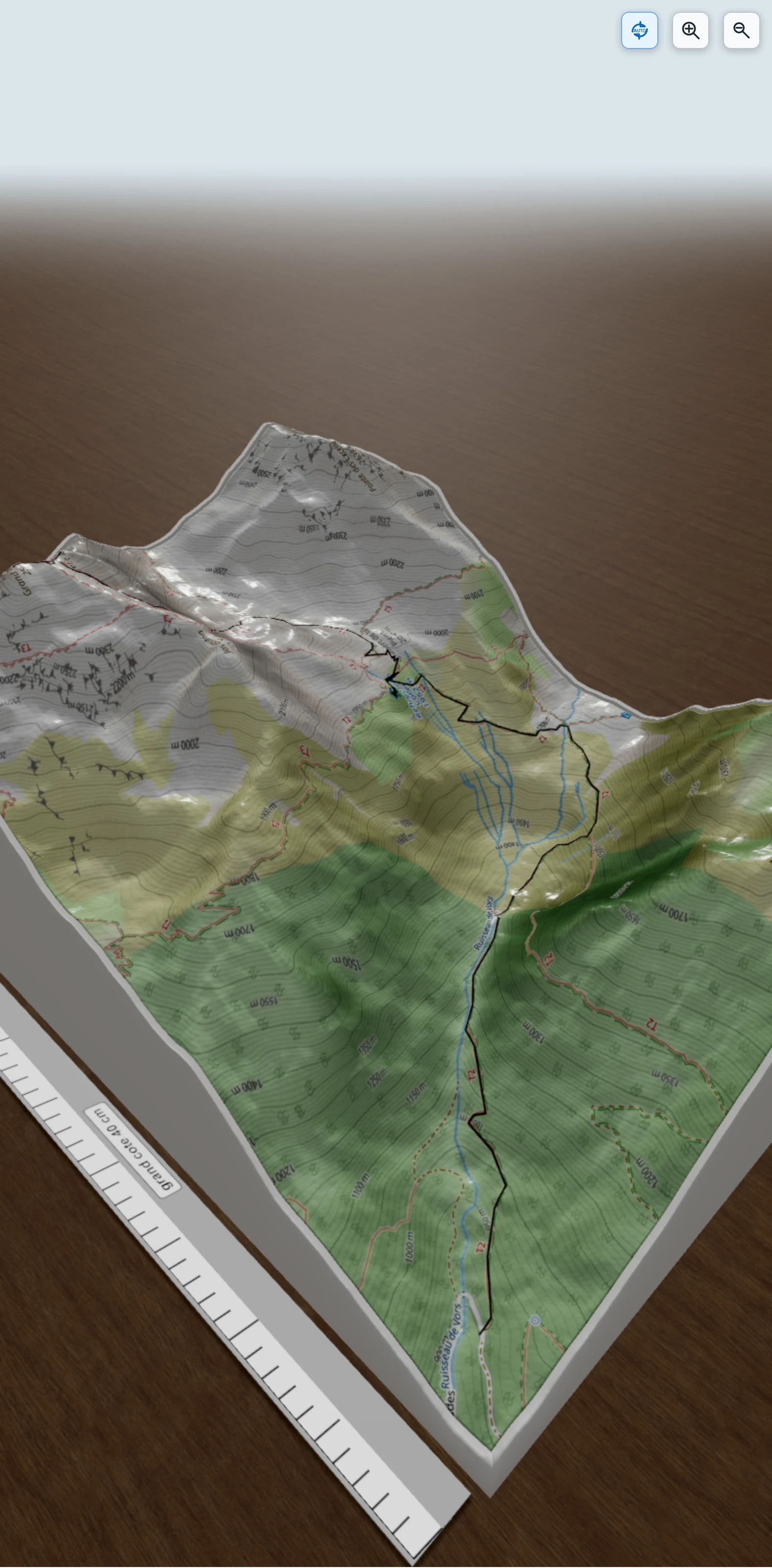 Carte en relief 3D de Grand Replomb, avec relief topographique