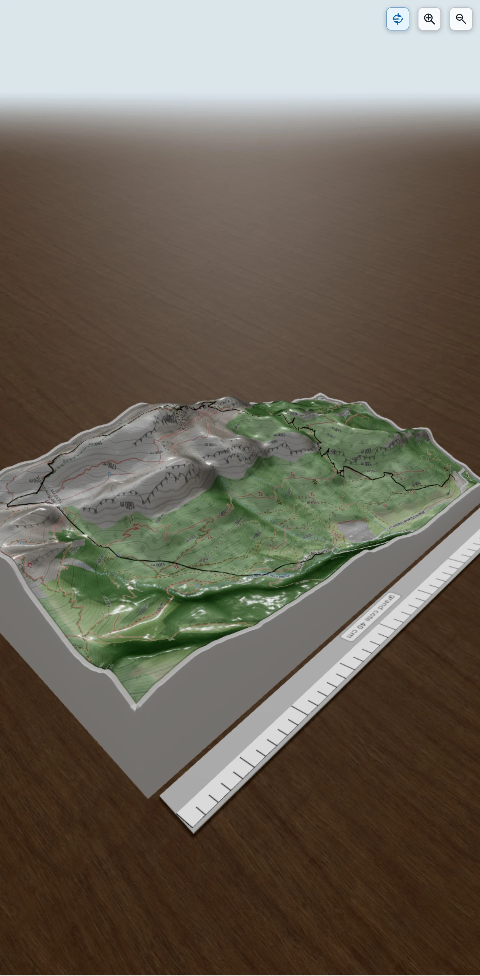 Carte en relief 3D de Grand Som, avec relief topographique