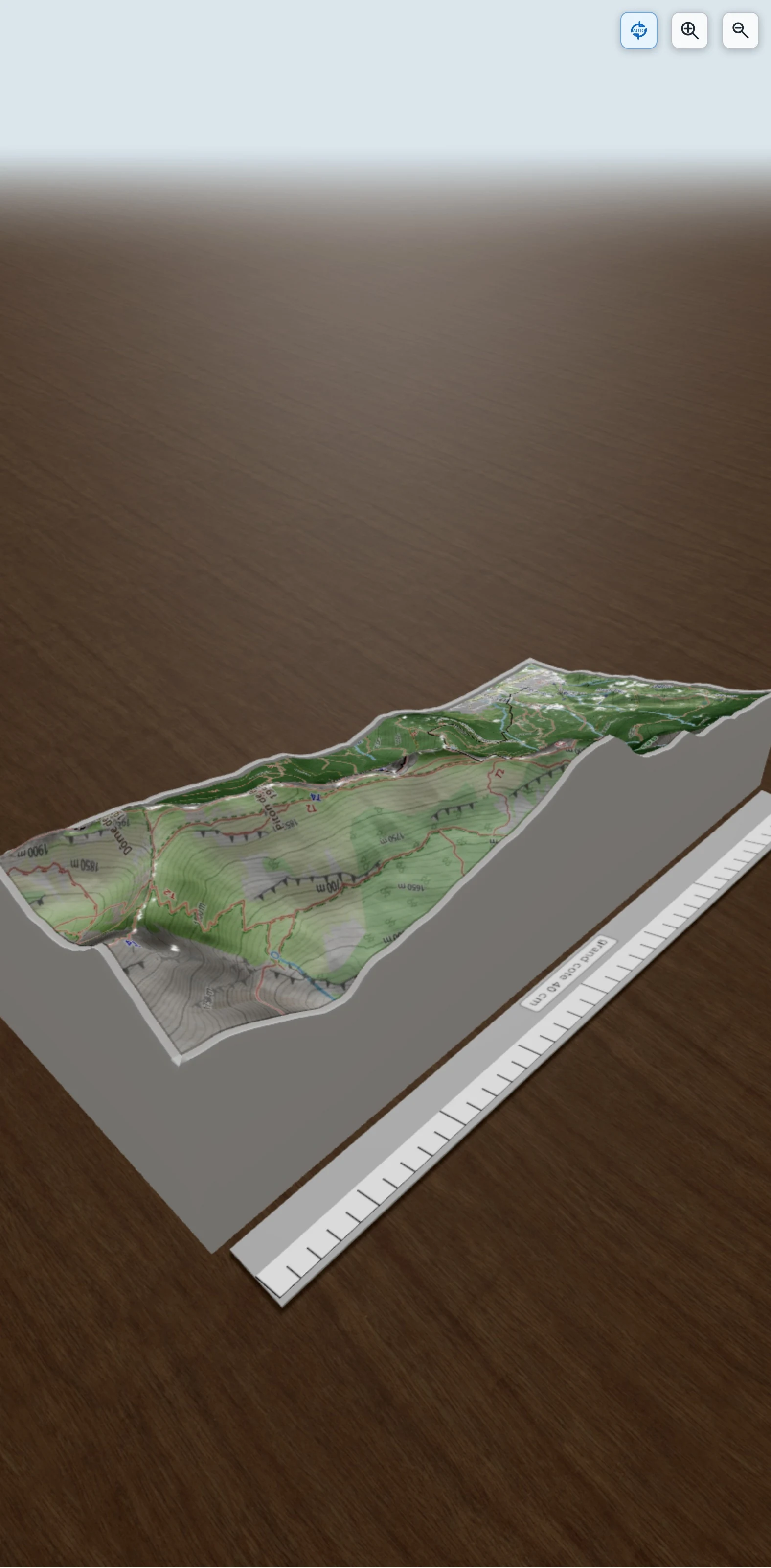 Carte en relief 3D de Grande Arche de Chartreuse, avec relief topographique