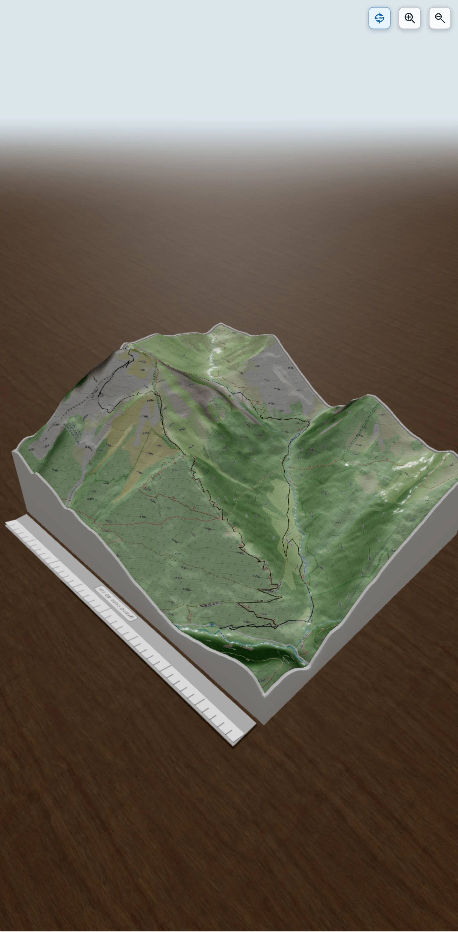 Carte en relief 3D de Grande Faille N Pécloz, avec relief topographique