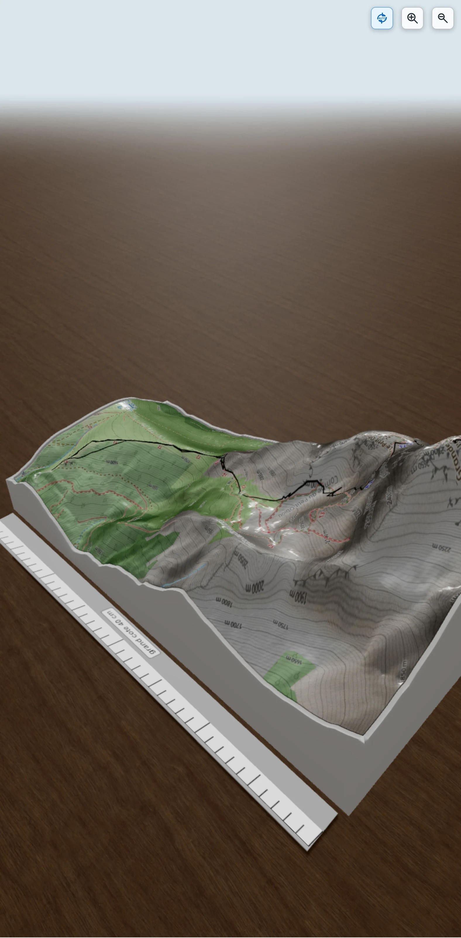 Carte en relief 3D de Grande tete de l'Obiou, avec relief topographique