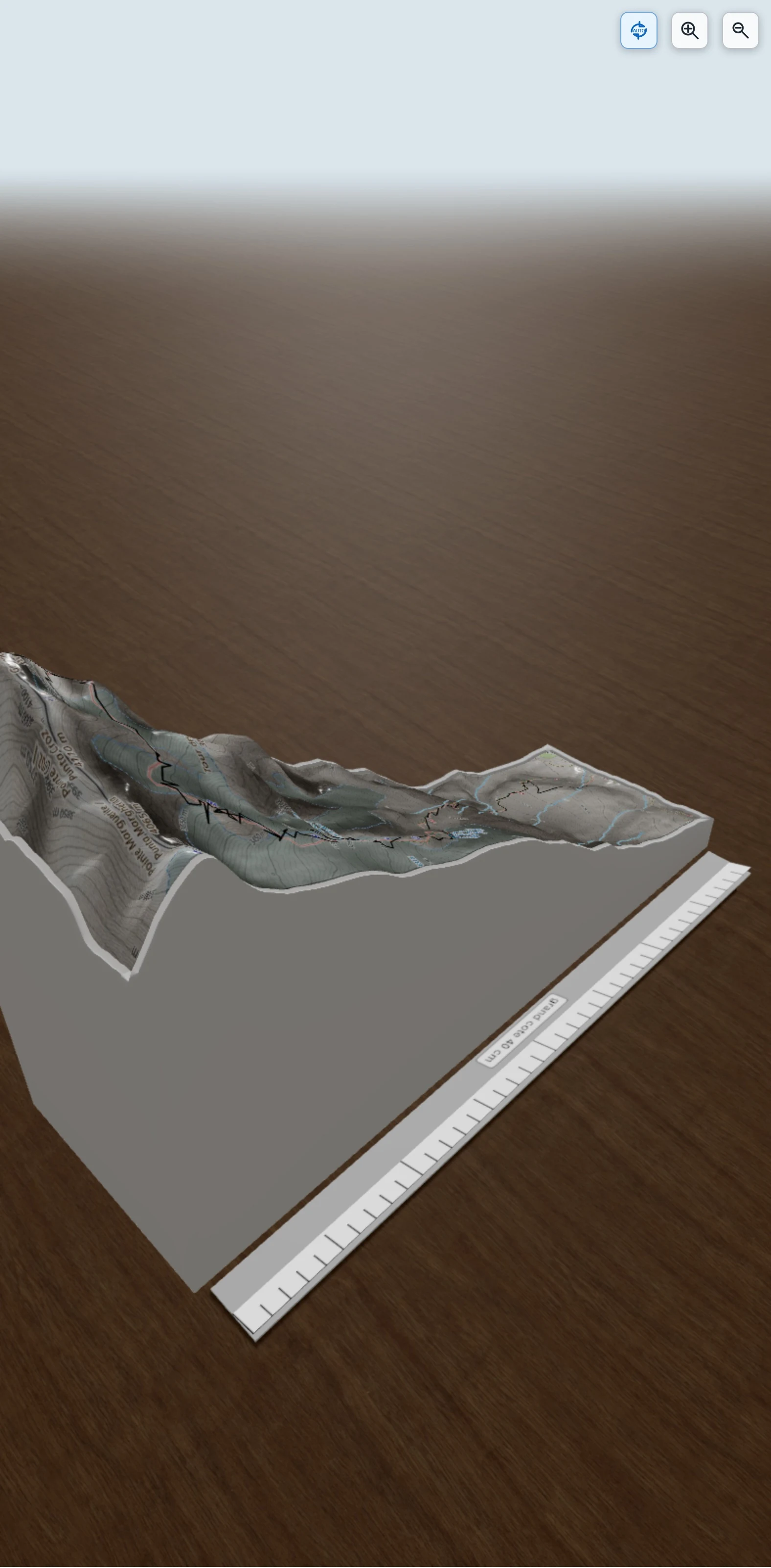Carte en relief 3D de grandes jorasses pointe walker 4208, avec relief topographique