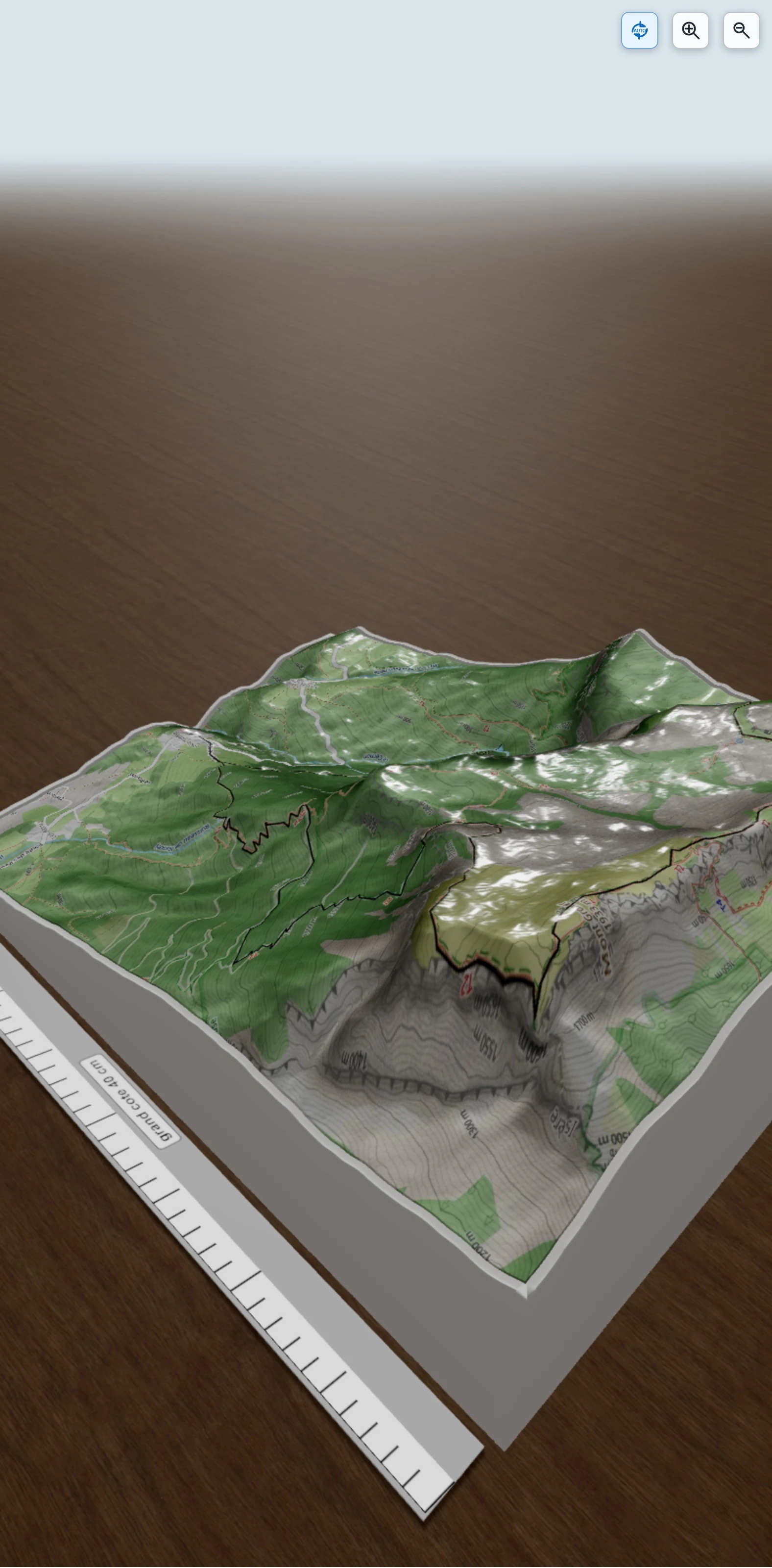 Carte en relief 3D de GRANIER - BELLECOMBE, avec relief topographique