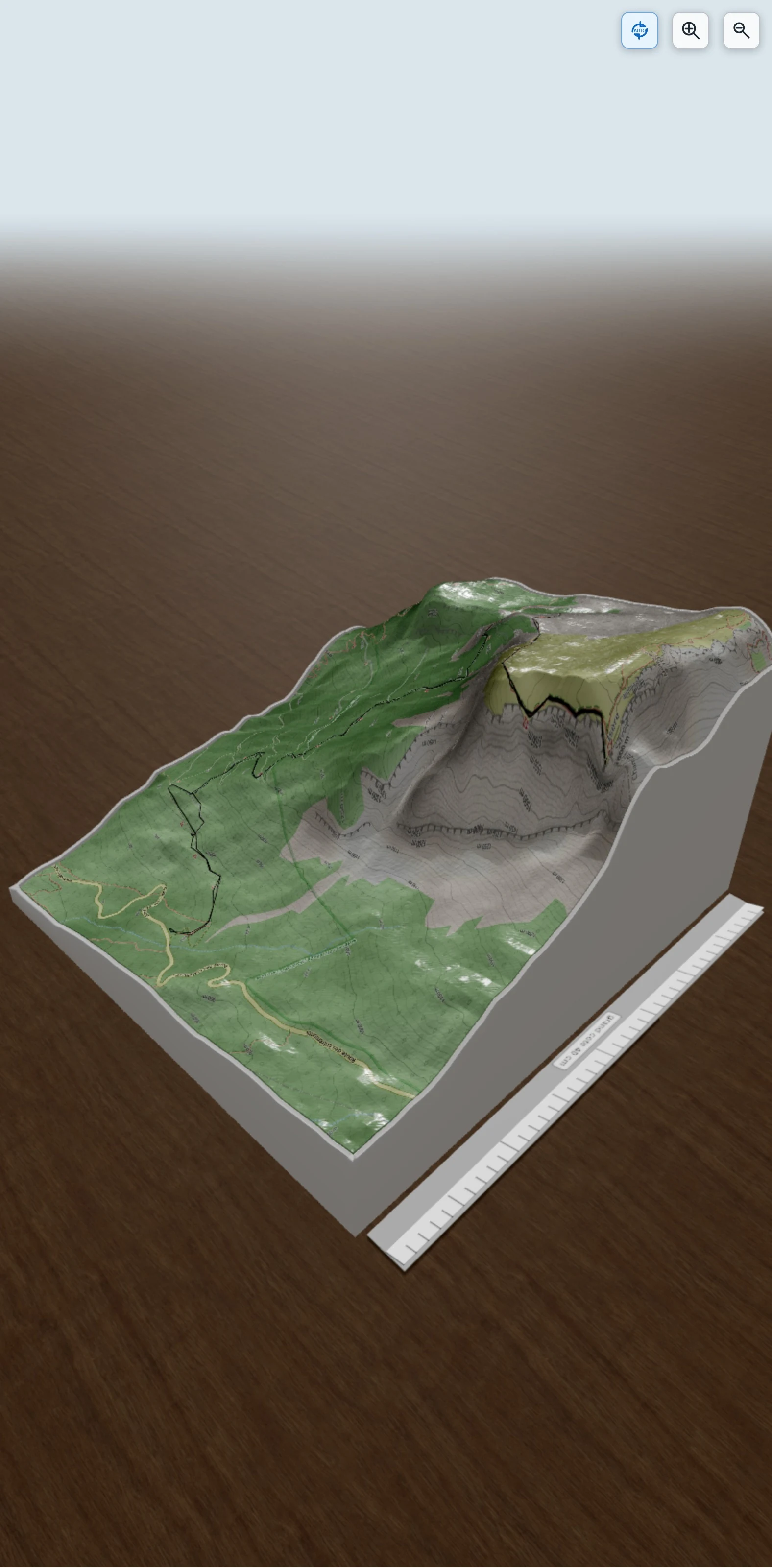 Carte en relief 3D de granier, avec relief topographique