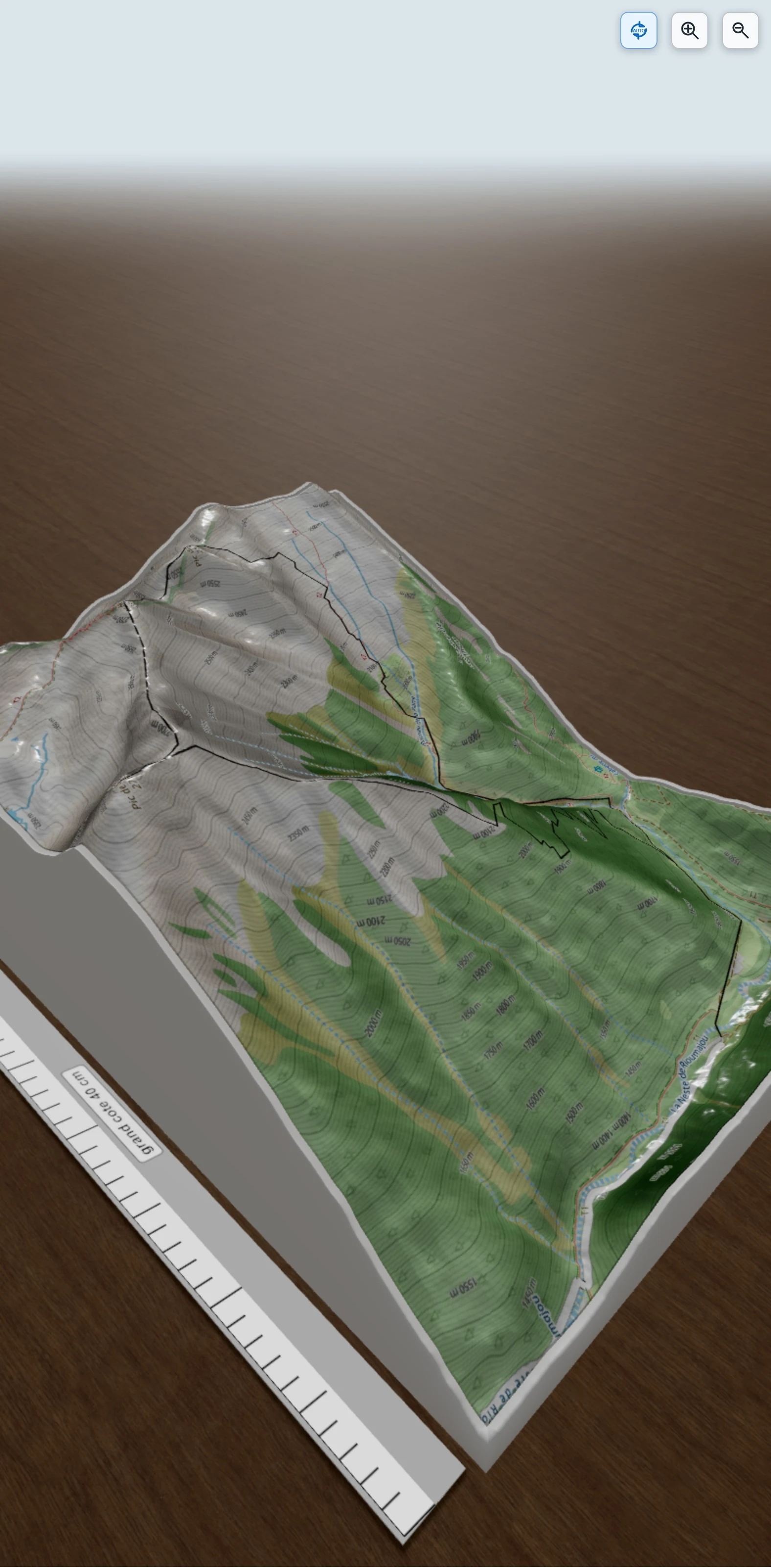 Carte en relief 3D de Haille - Thou - Bocou depuis Frédancon, avec relief topographique