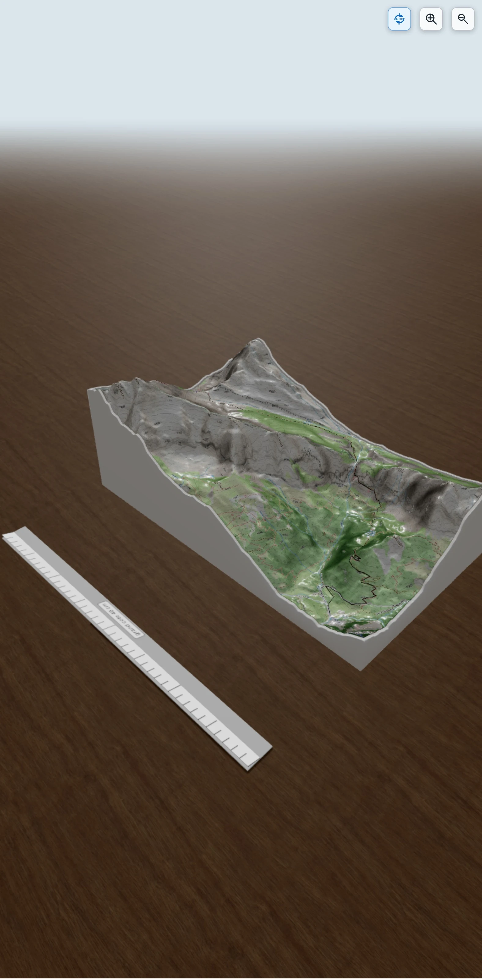 Carte en relief 3D de haute cime par champéry, avec relief topographique