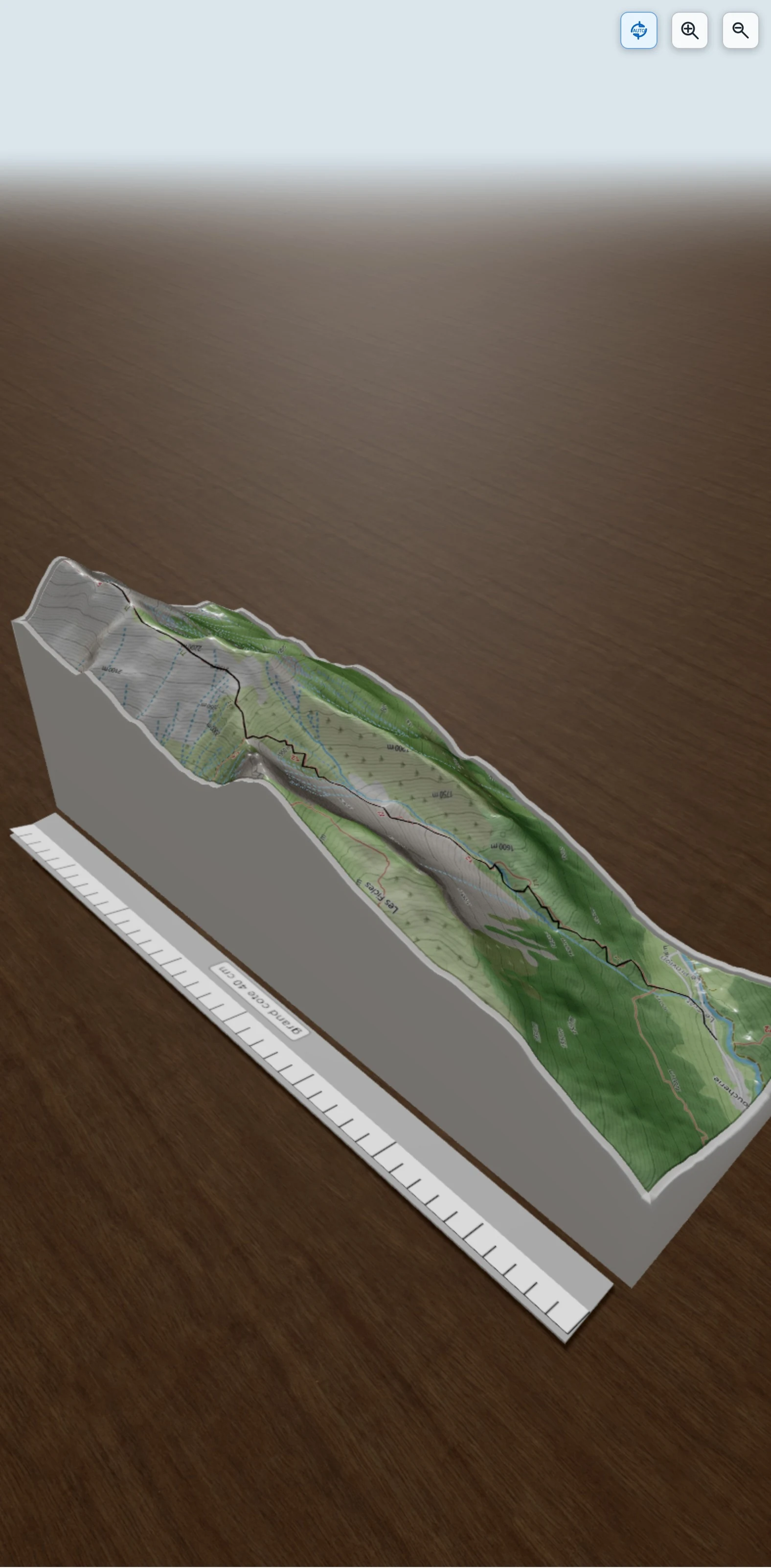 Carte en relief 3D de HAUTS-FORTS - COL ENCARNETTES - LES CRETS, avec relief topographique