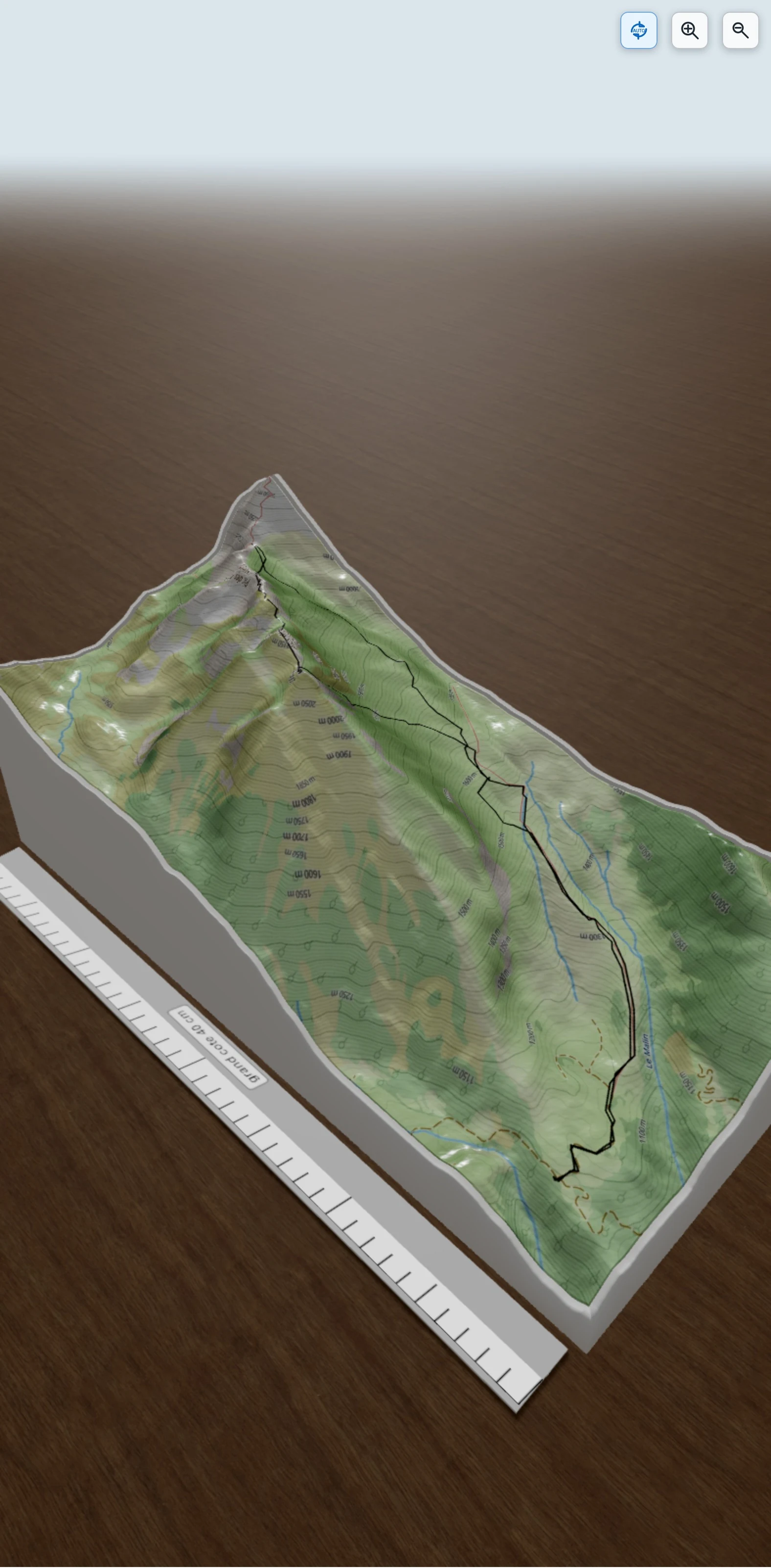 Carte en relief 3D de Hourquette de Bô, avec relief topographique