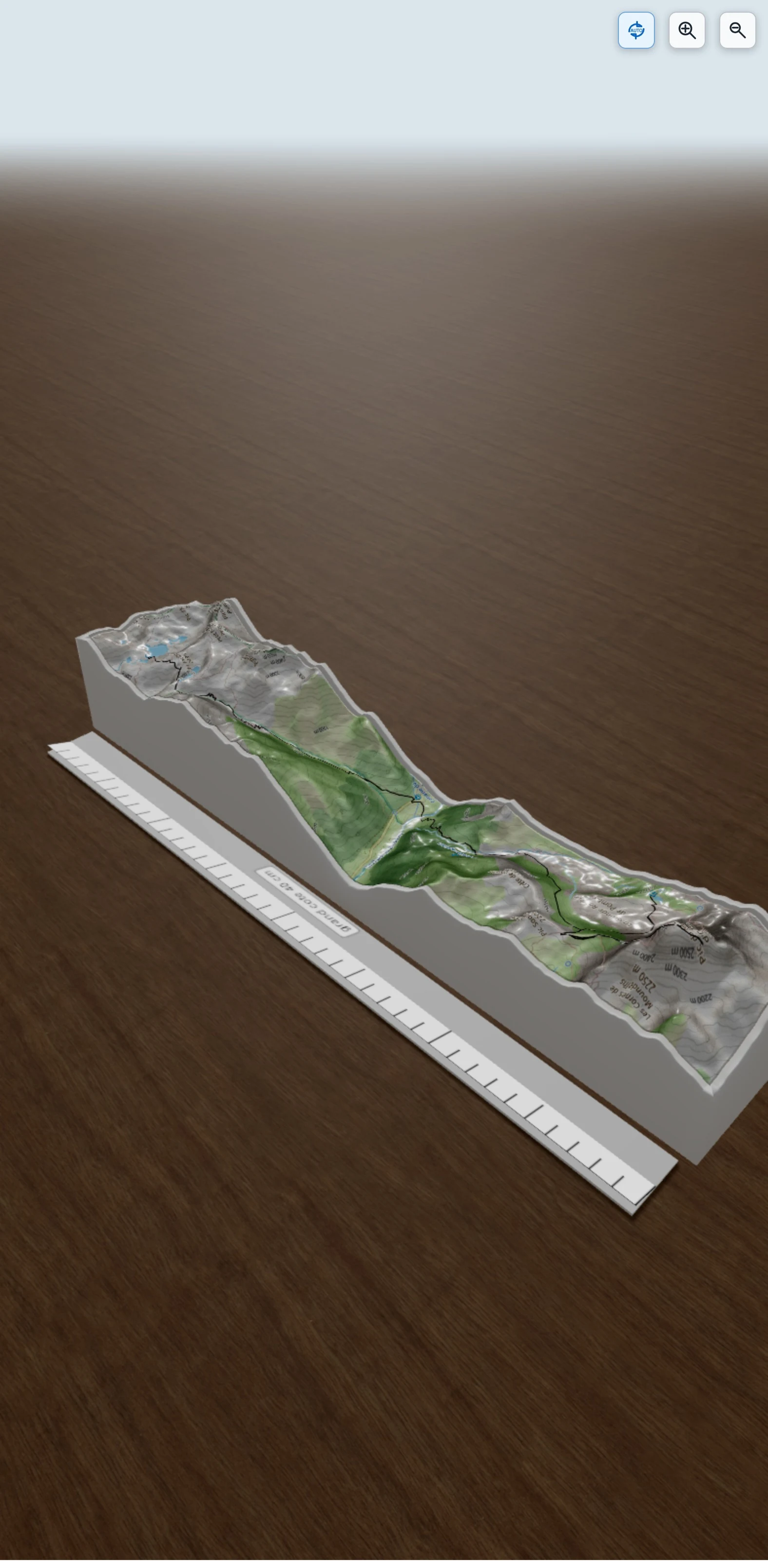 Carte en relief 3D de J Du refuge de Pombie au refuge d'Arrémoulit, avec relief topographique