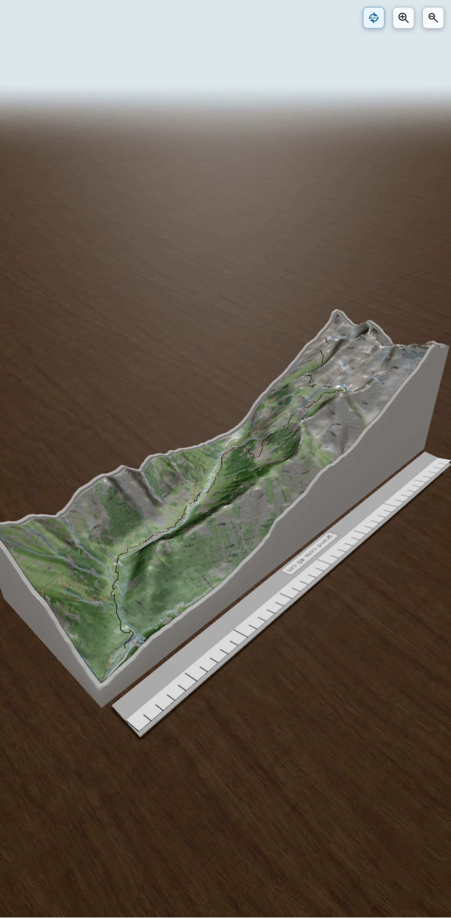 Carte en relief 3D de J3 - San Giacomo >> Pagari, avec relief topographique