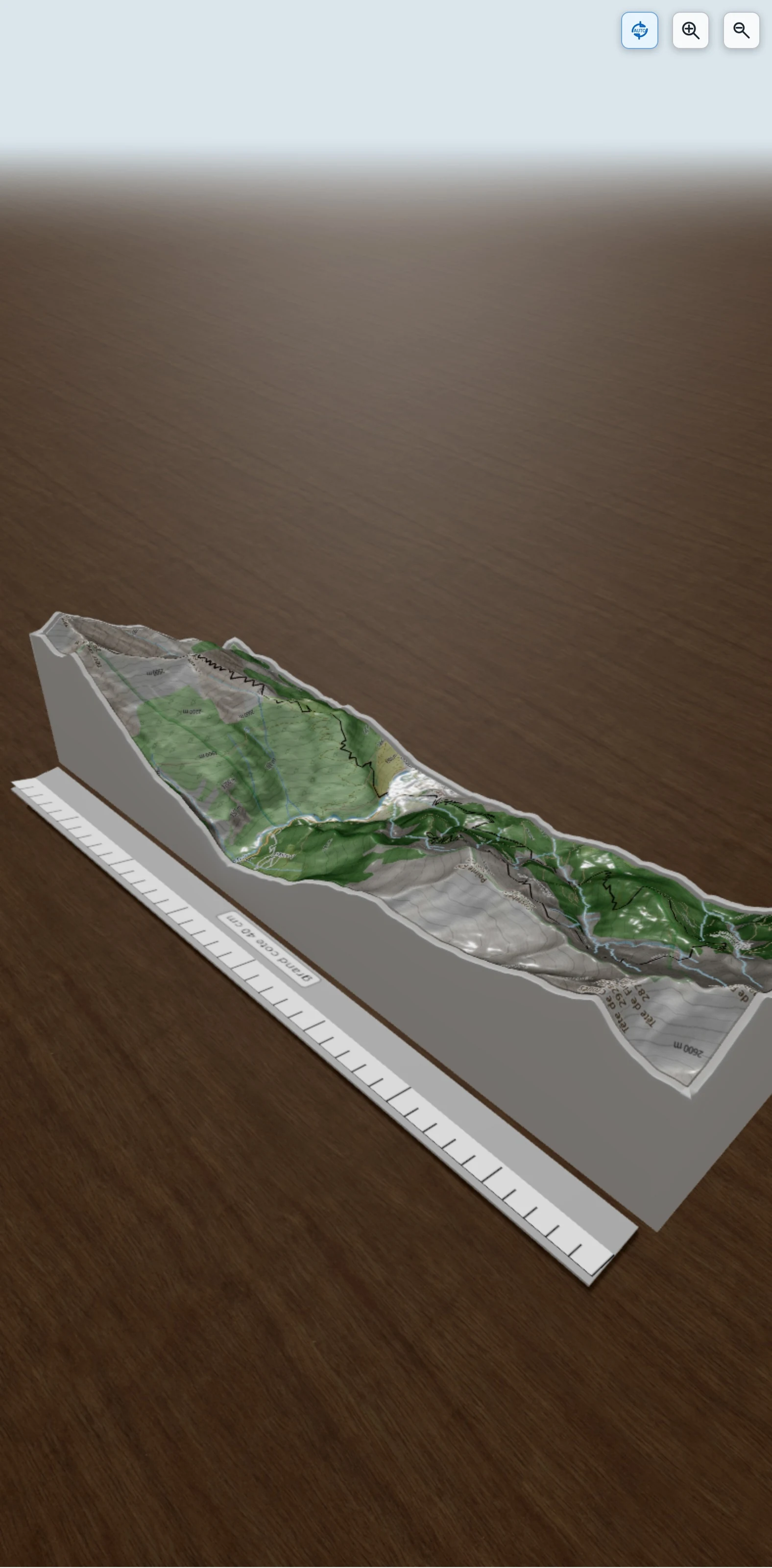Carte en relief 3D de Jausiers_Costebelle_18km, avec relief topographique