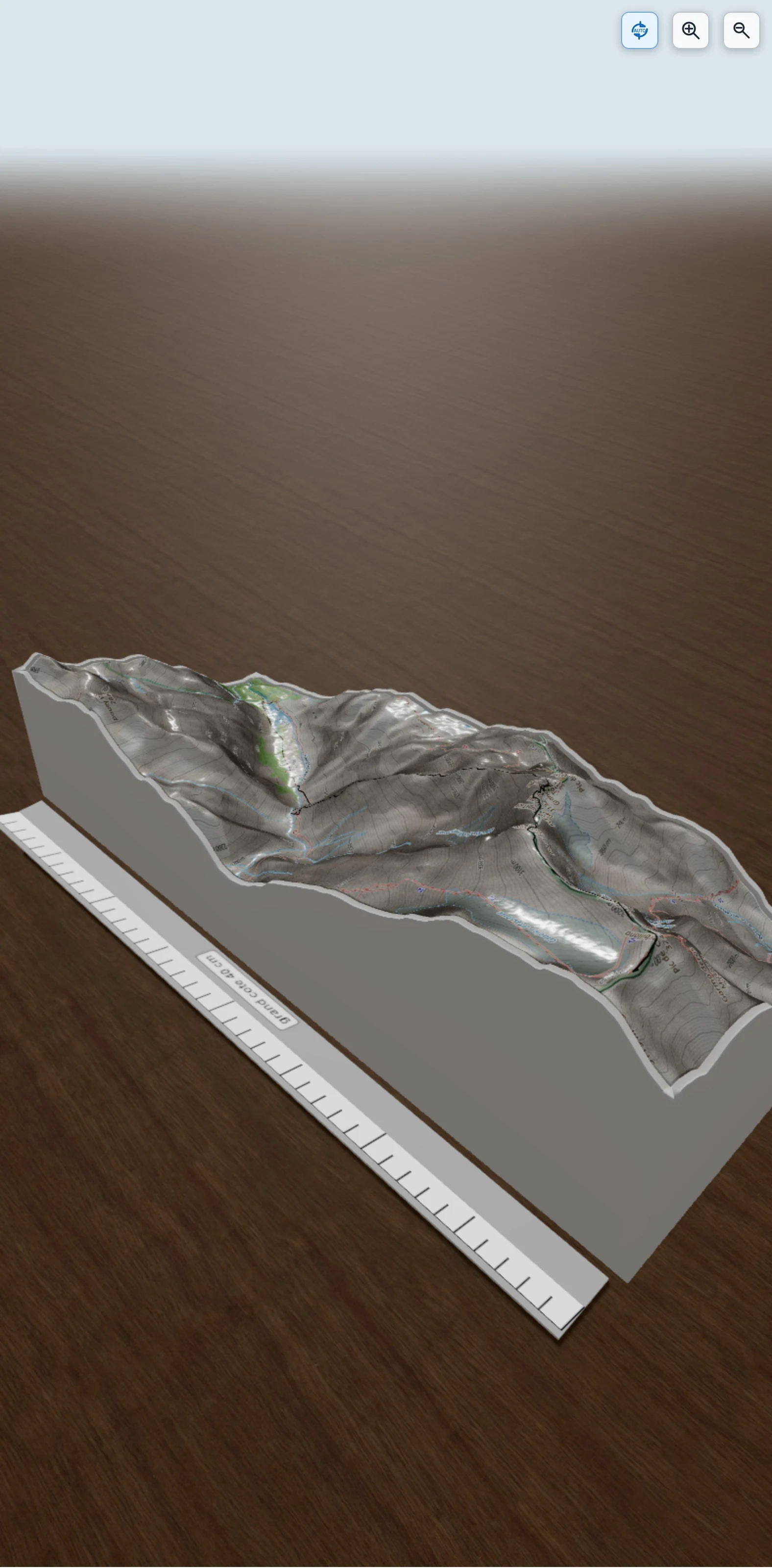 Carte en relief 3D de Jour 1 Barrage d'Ossoue - Pic de Tapou - Montferrat - Pic Central Pic de Cerbillona - Col de Cerbillona, avec relief topographique