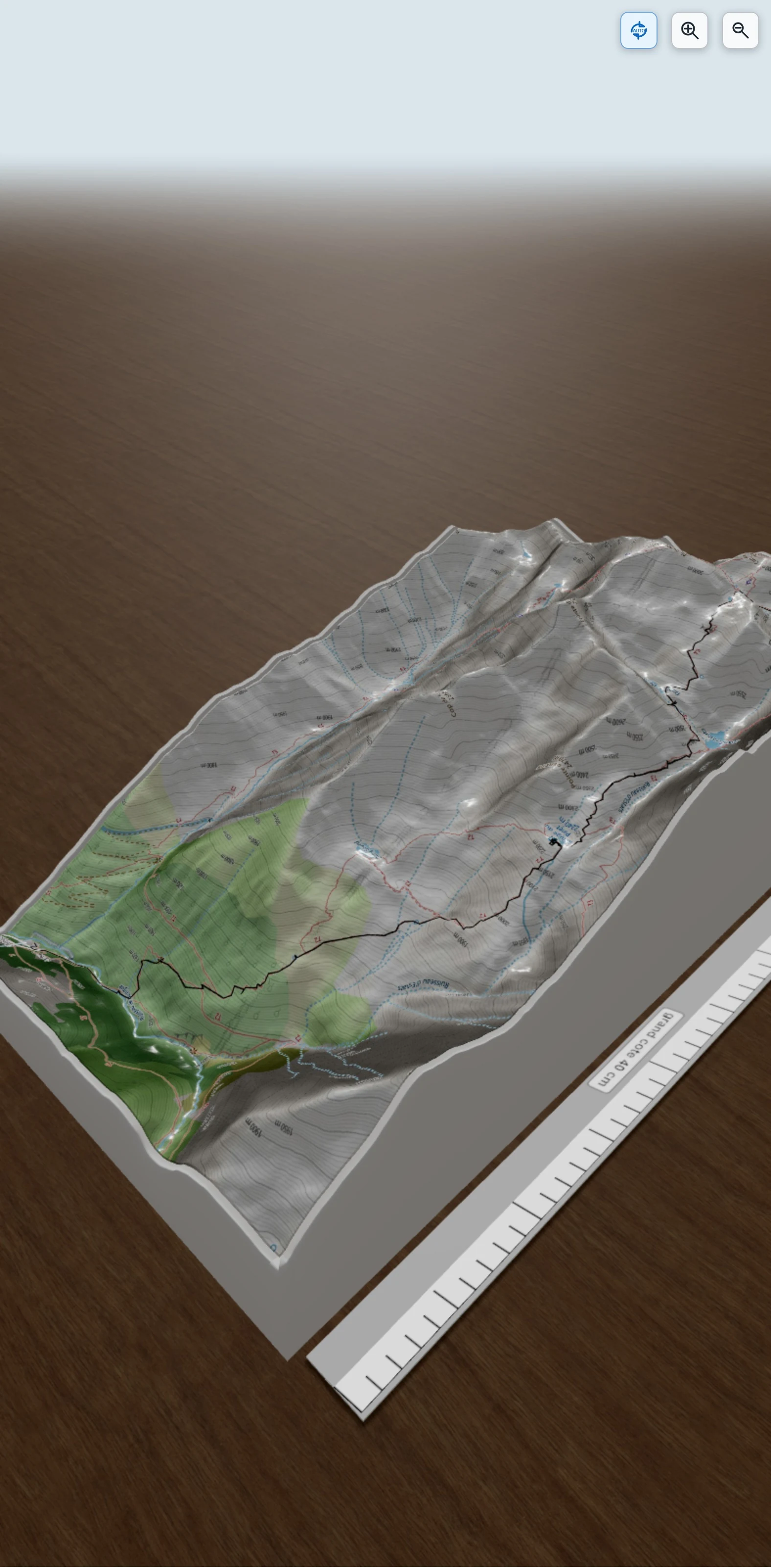 Carte en relief 3D de Jour 1 L'Artigue - Refuge du Pinet - Bivouac Etang de la Coumette d'Estats, avec relief topographique