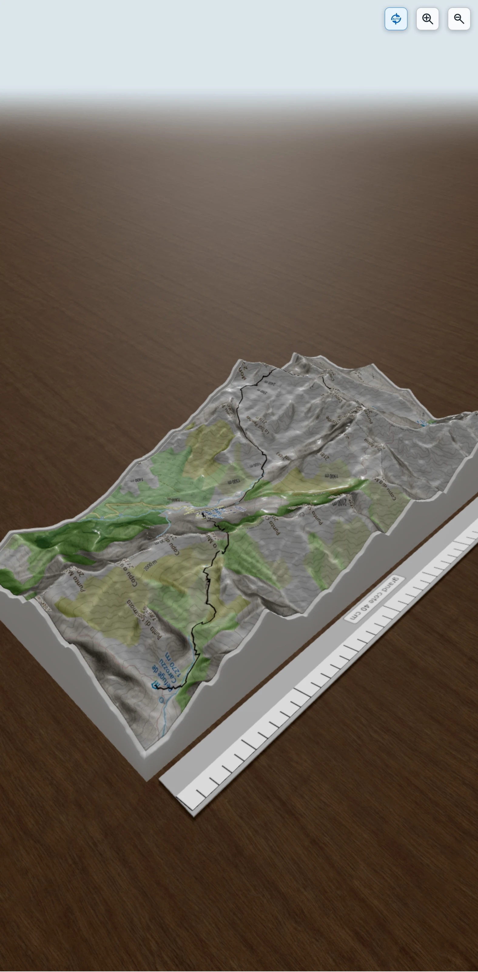 Carte en relief 3D de Jour 2 du GR20 en 9 Jours- Etape 3 et 4 Carrozzu - Tighjettu, avec relief topographique
