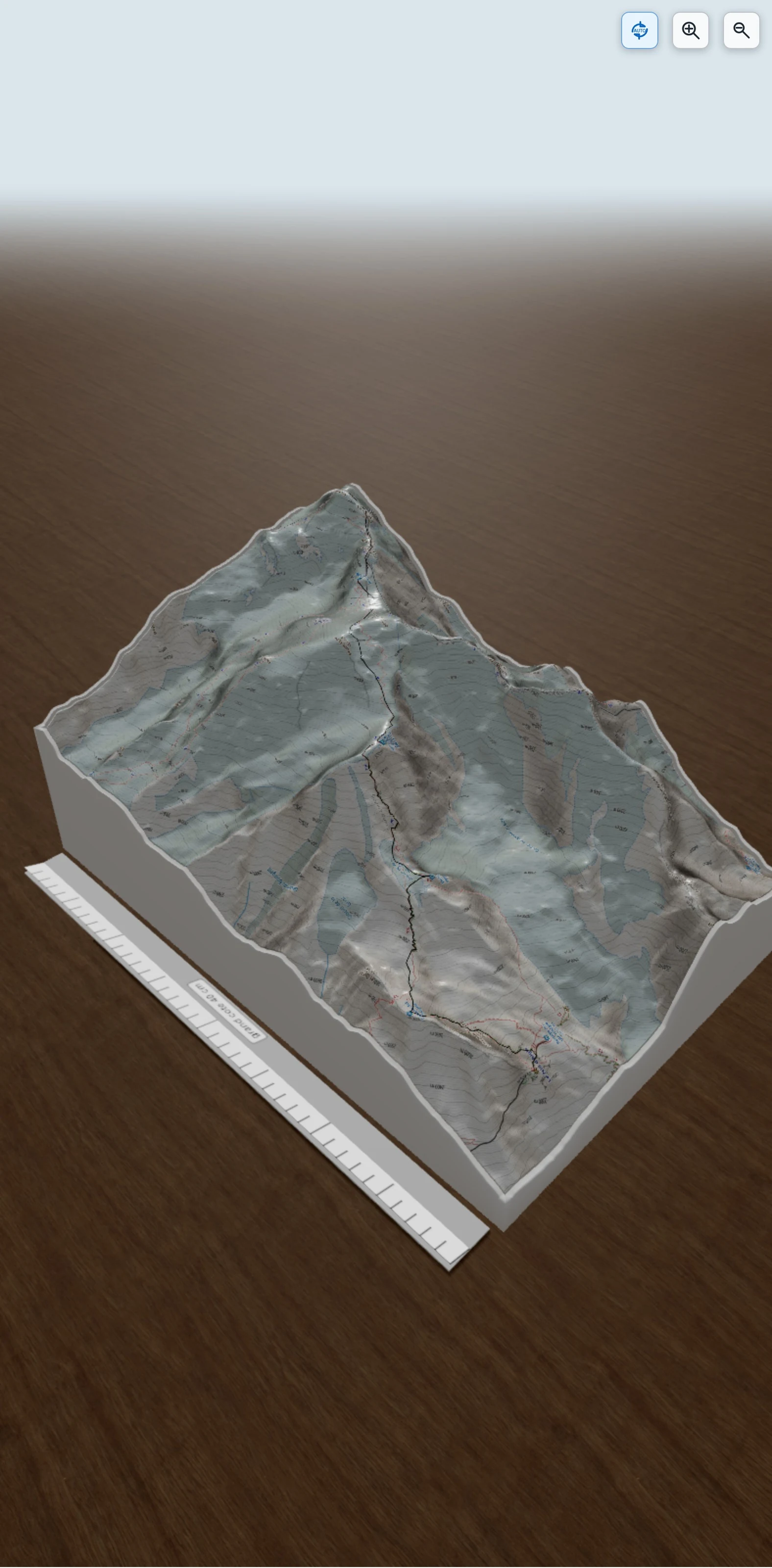 Carte en relief 3D de Jour 3_4_5 - Refuge Tête rousse - Refuge Goûter - Mont Blanc, avec relief topographique