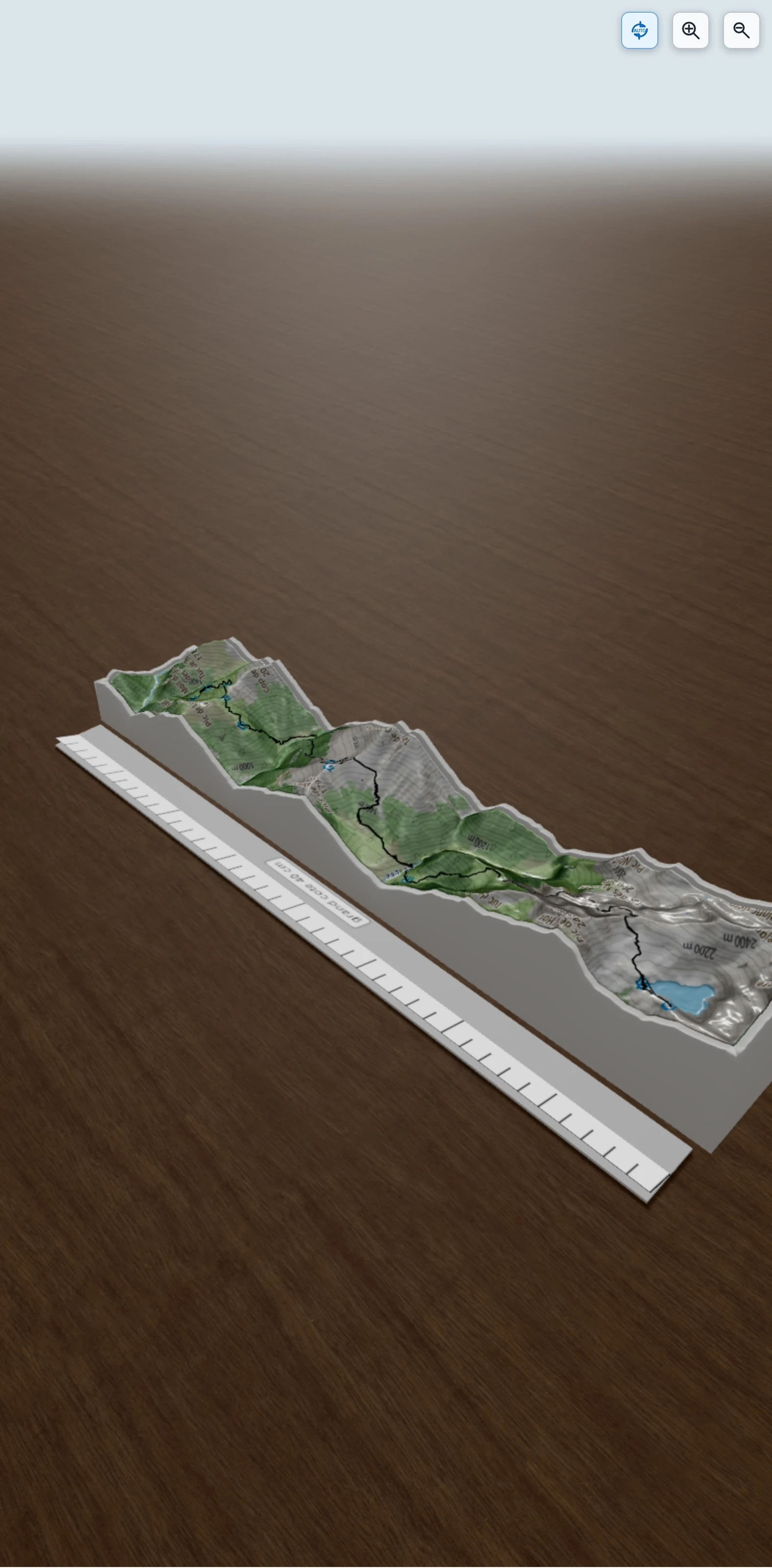 Carte en relief 3D de jour 7 bis, avec relief topographique