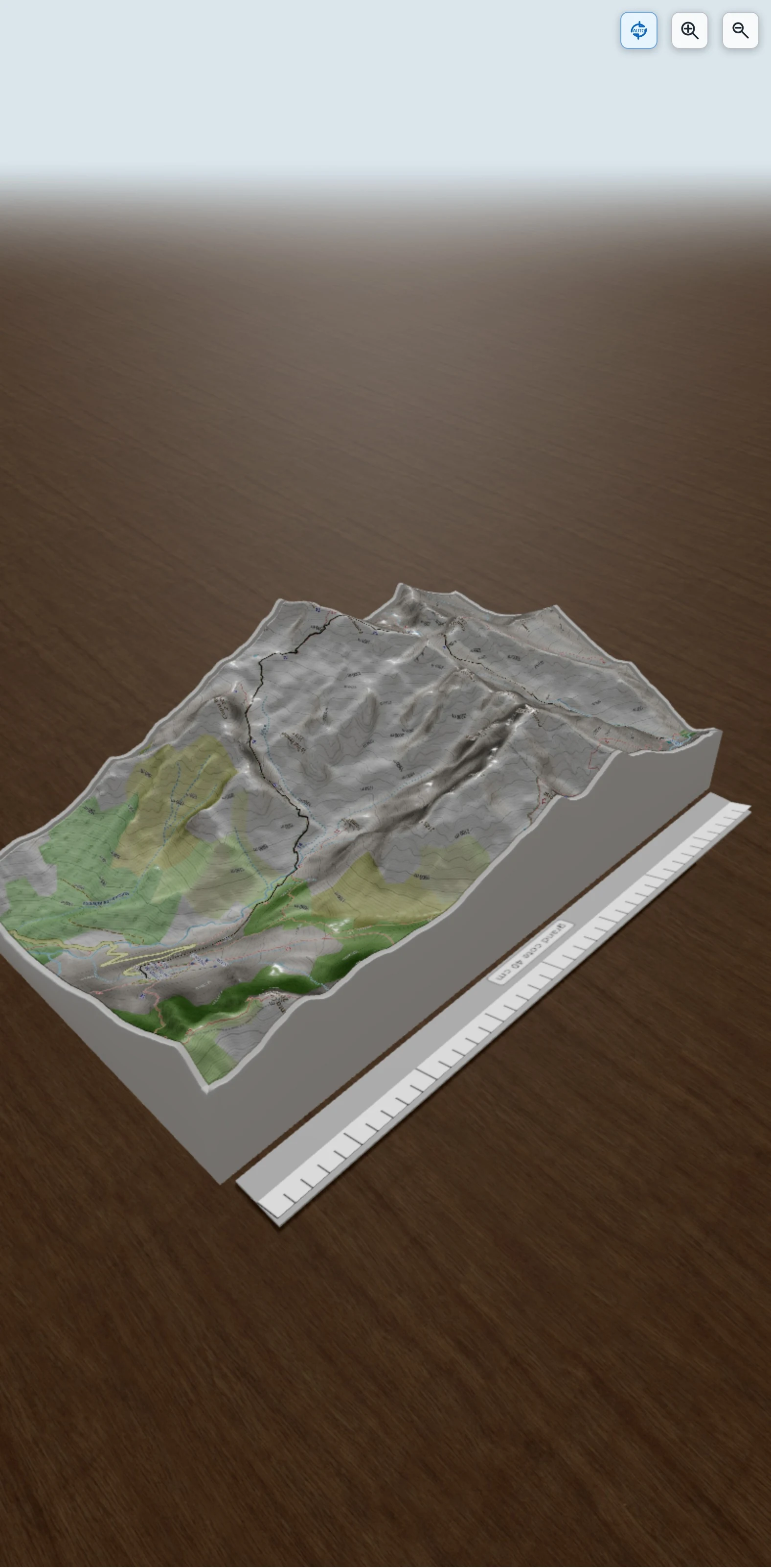 Carte en relief 3D de Asco - Tighettu, avec relief topographique