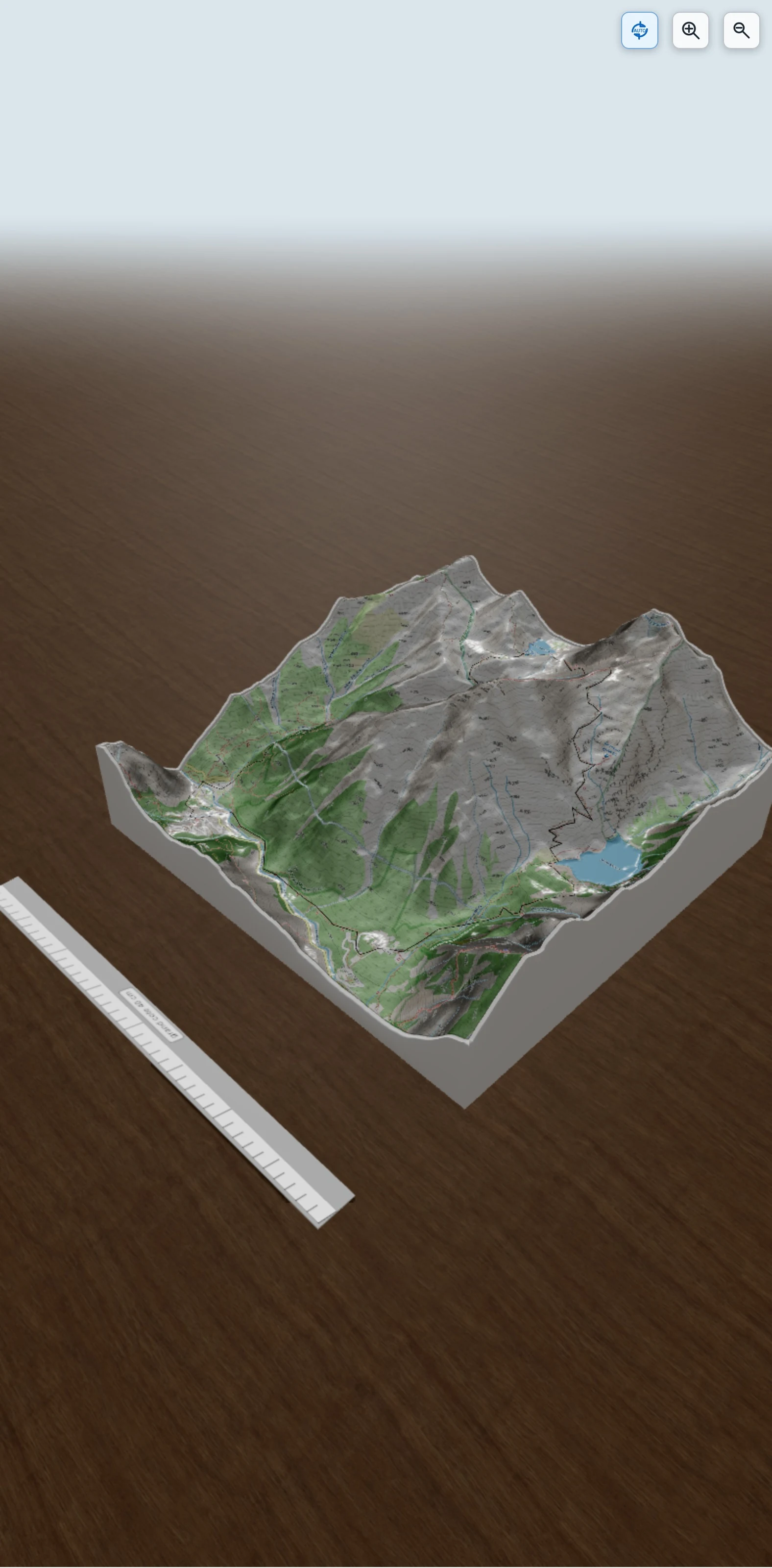Carte en relief 3D de KW Lac de la Muzelle_2J_par le Lauvitel, avec relief topographique