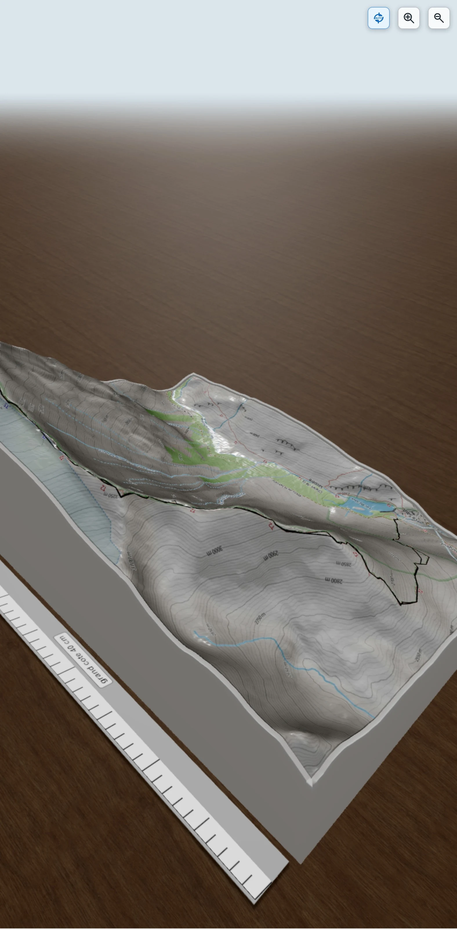 Carte en relief 3D de L'aiguille de la grande sassière, avec relief topographique