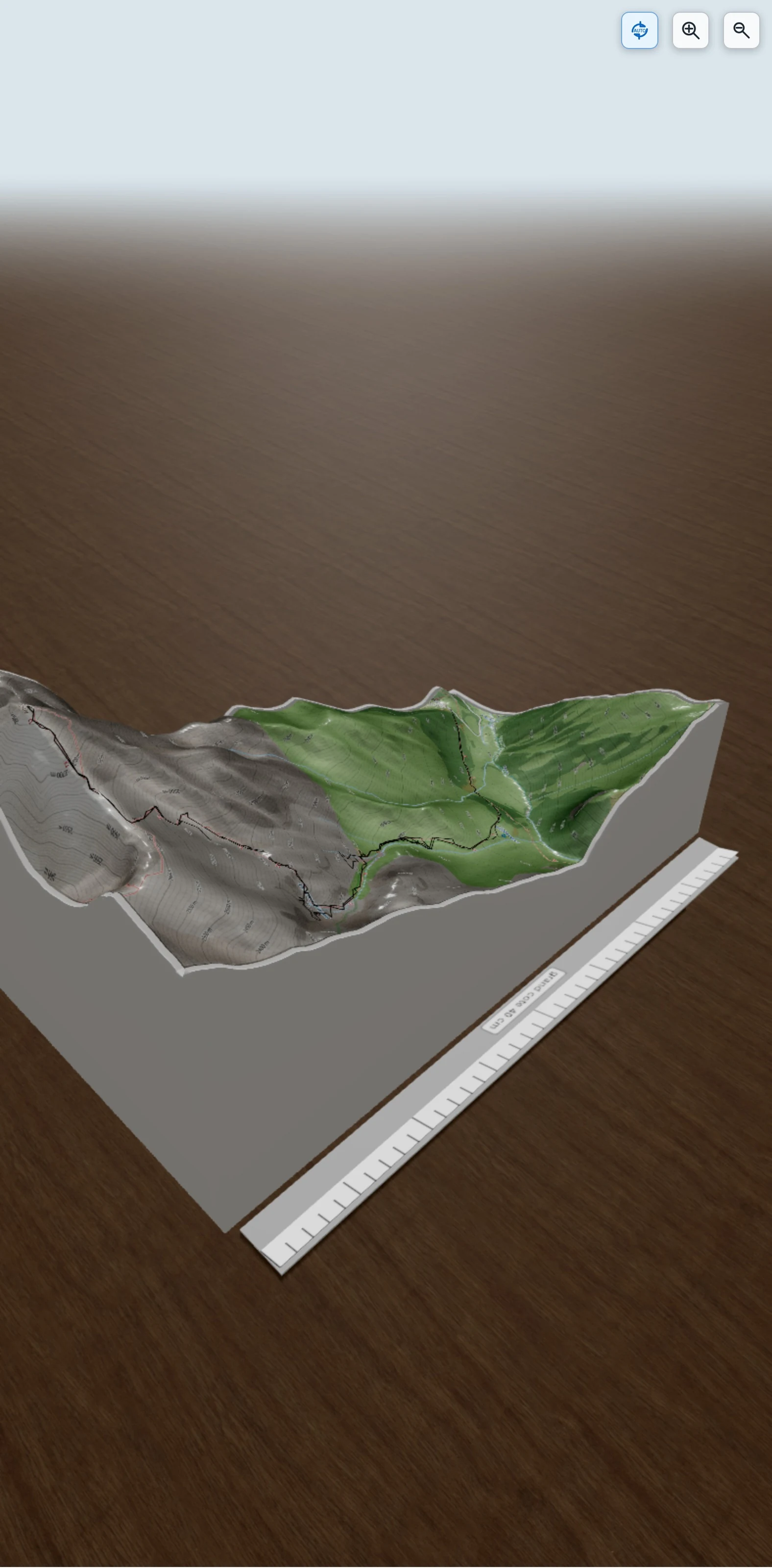 Carte en relief 3D de l\'Arbizon avec bivouac, avec relief topographique