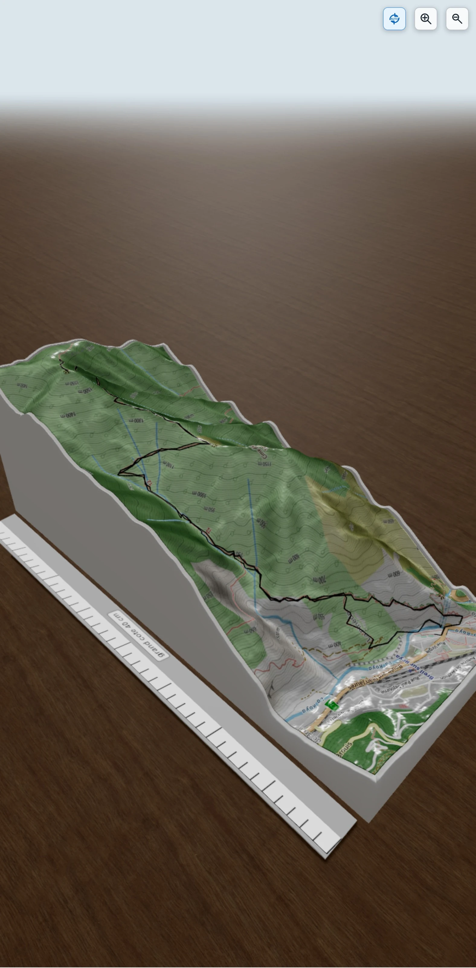 Carte en relief 3D de l?arpette, avec relief topographique