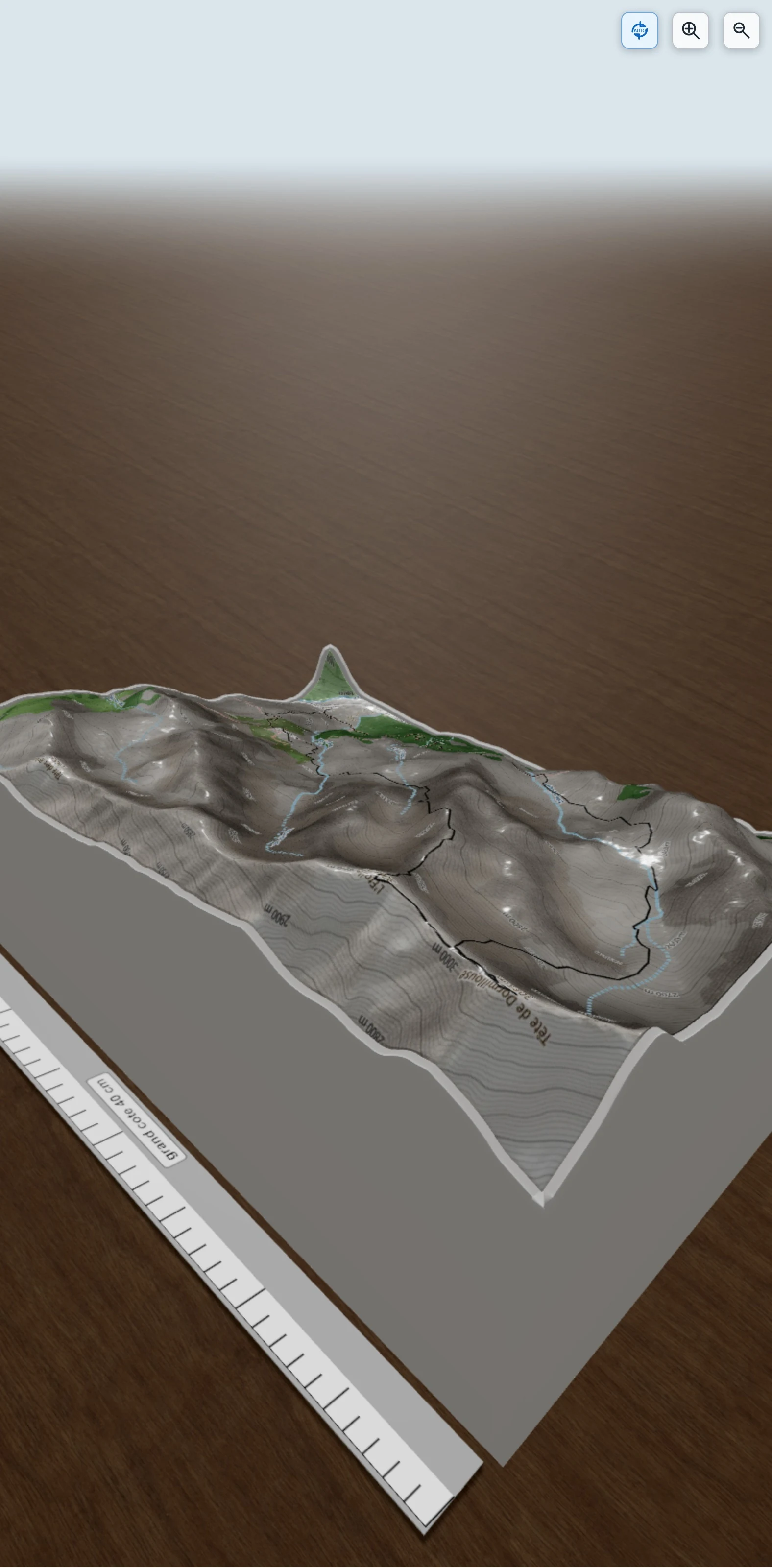 Carte en relief 3D de l'Etoile et la Tête de Dormillouse depuis les Viollins, Vallée de Freissinières, Hautes-Alpes, avec relief topographique