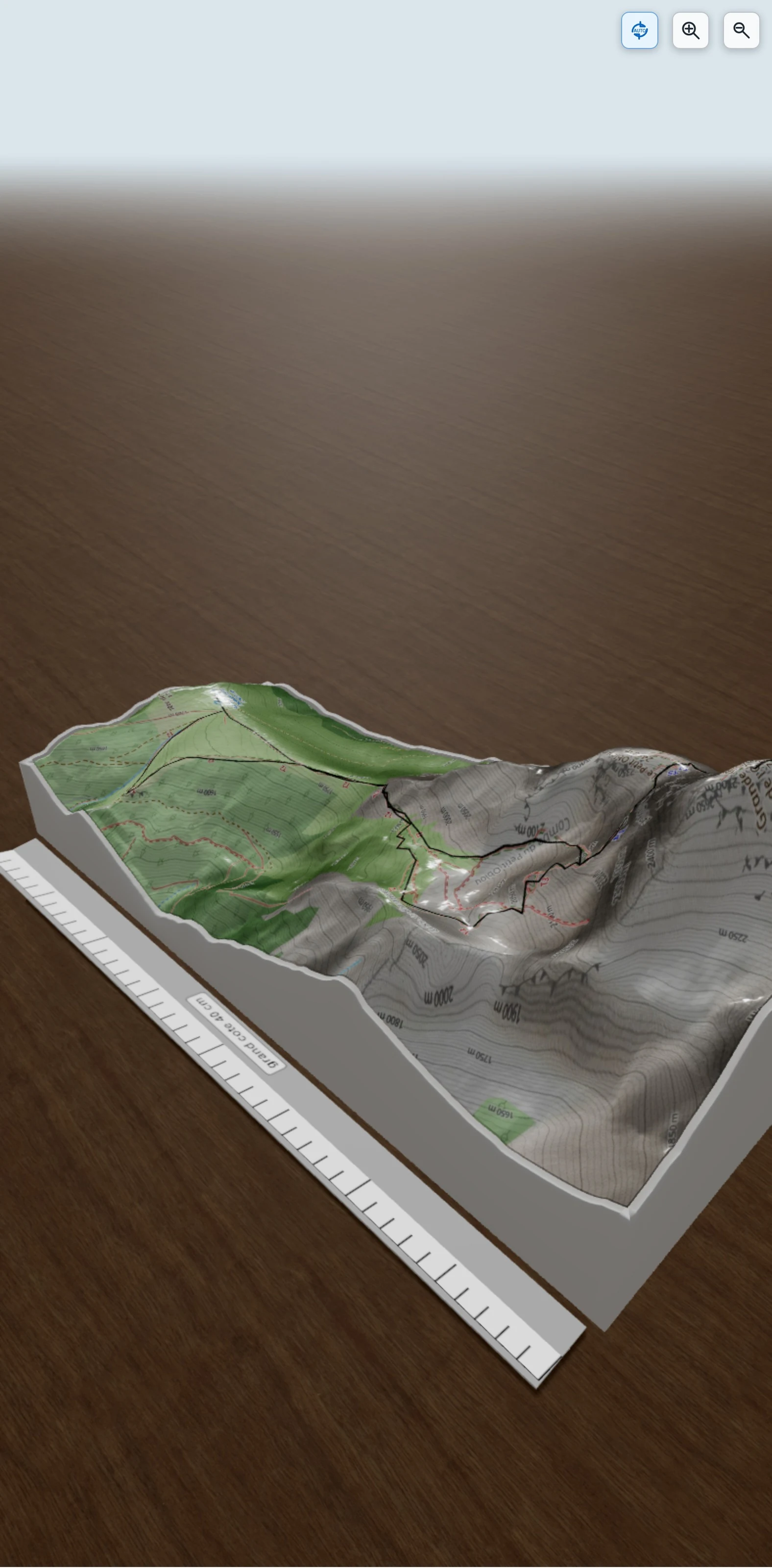 Carte en relief 3D de L\'Obiou, avec relief topographique