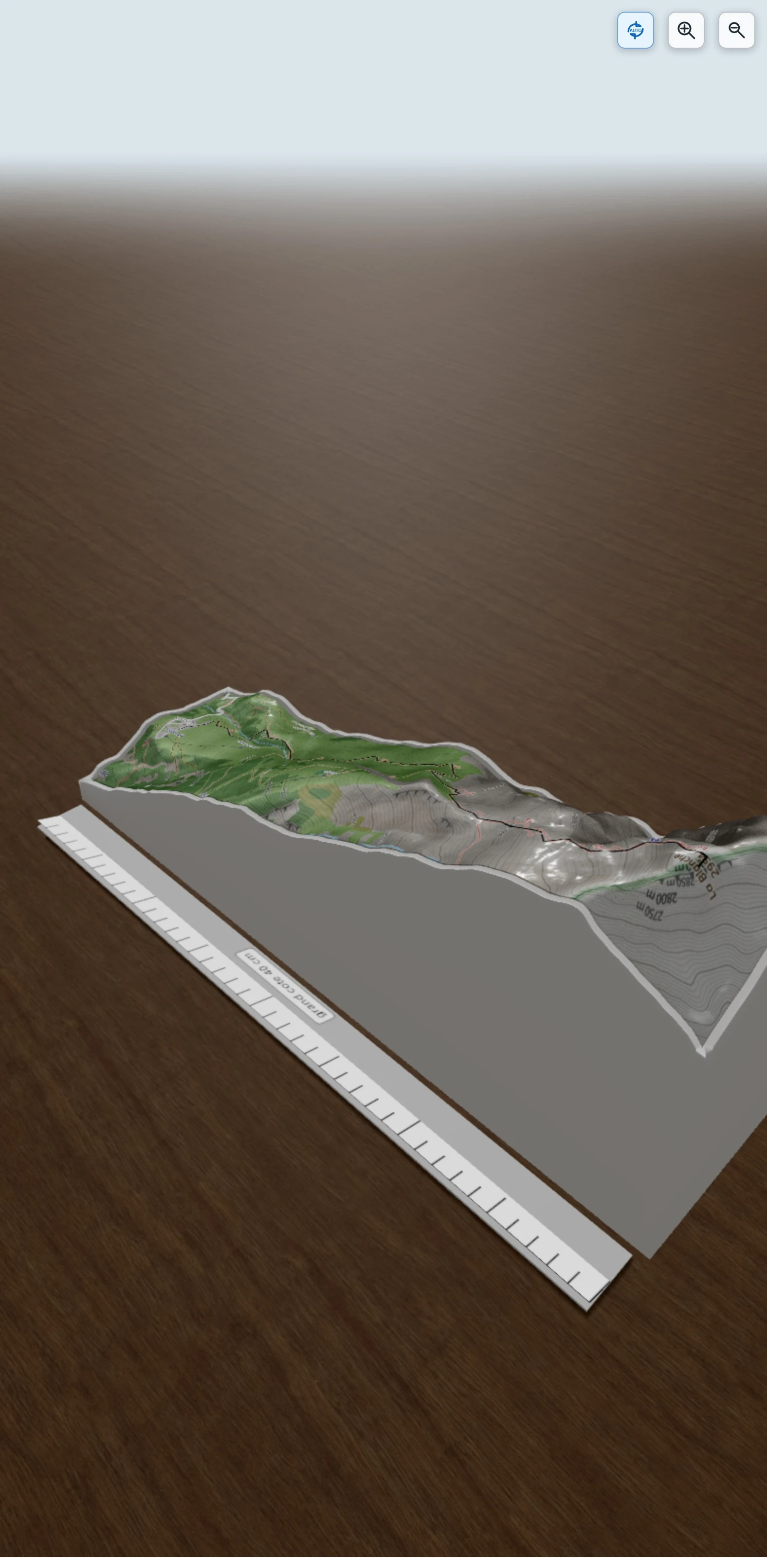 Carte en relief 3D de La Blanche, avec relief topographique