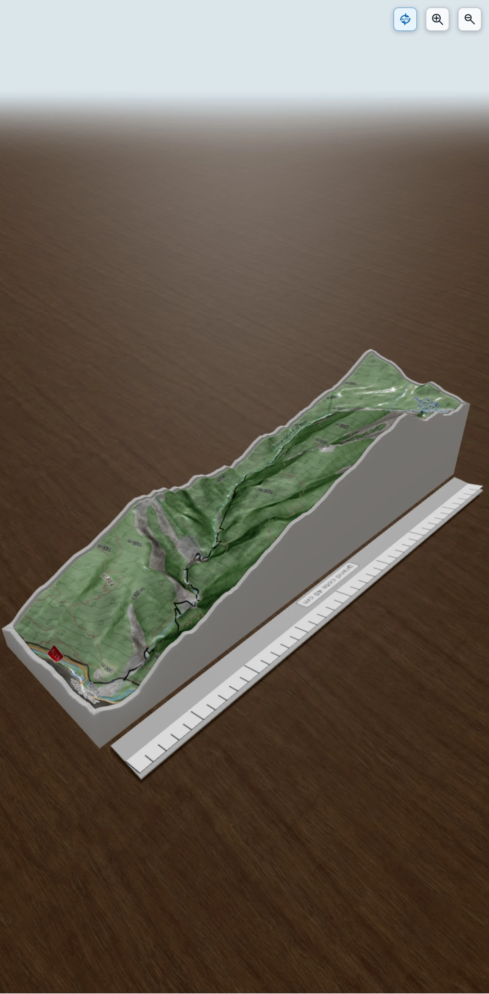 Carte en relief 3D de La Carança, avec relief topographique