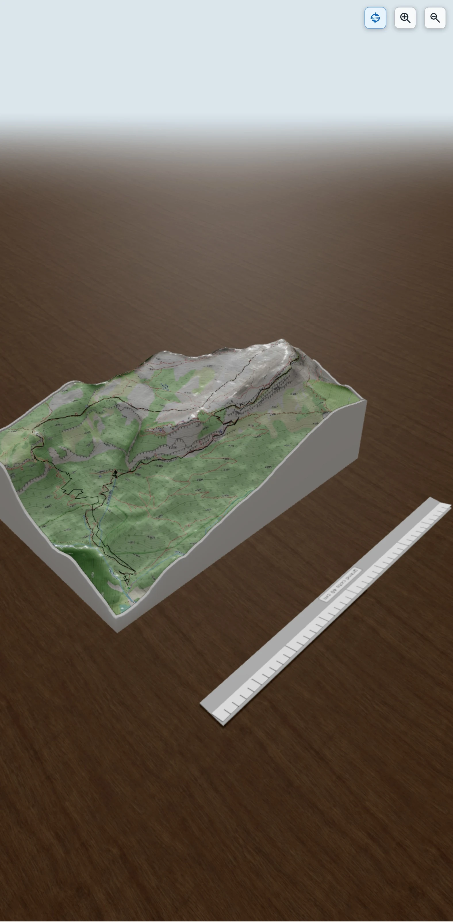 Carte en relief 3D de La Dent de Crolles (Chartreuse), avec relief topographique