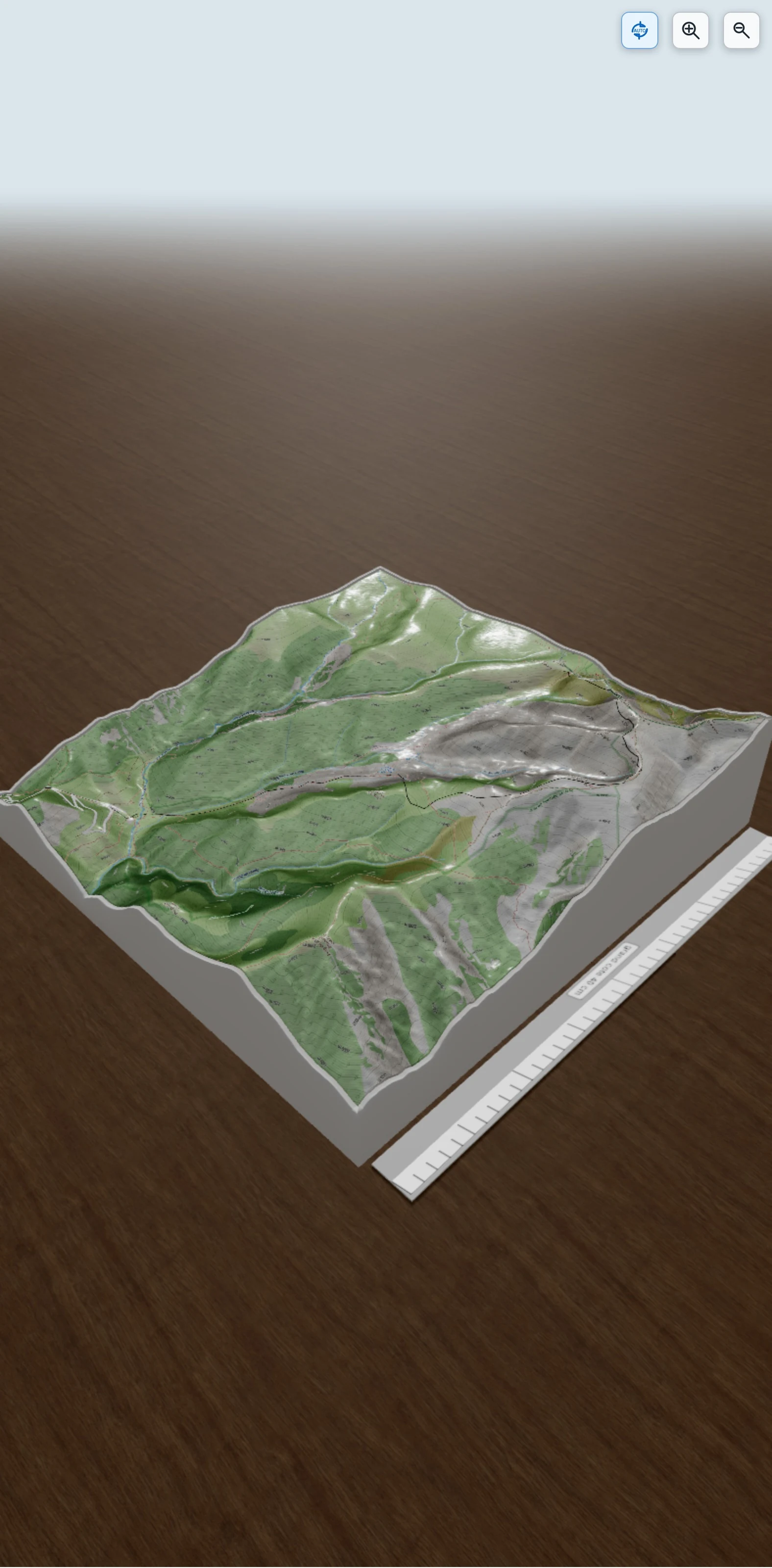 Carte en relief 3D de la dona, avec relief topographique