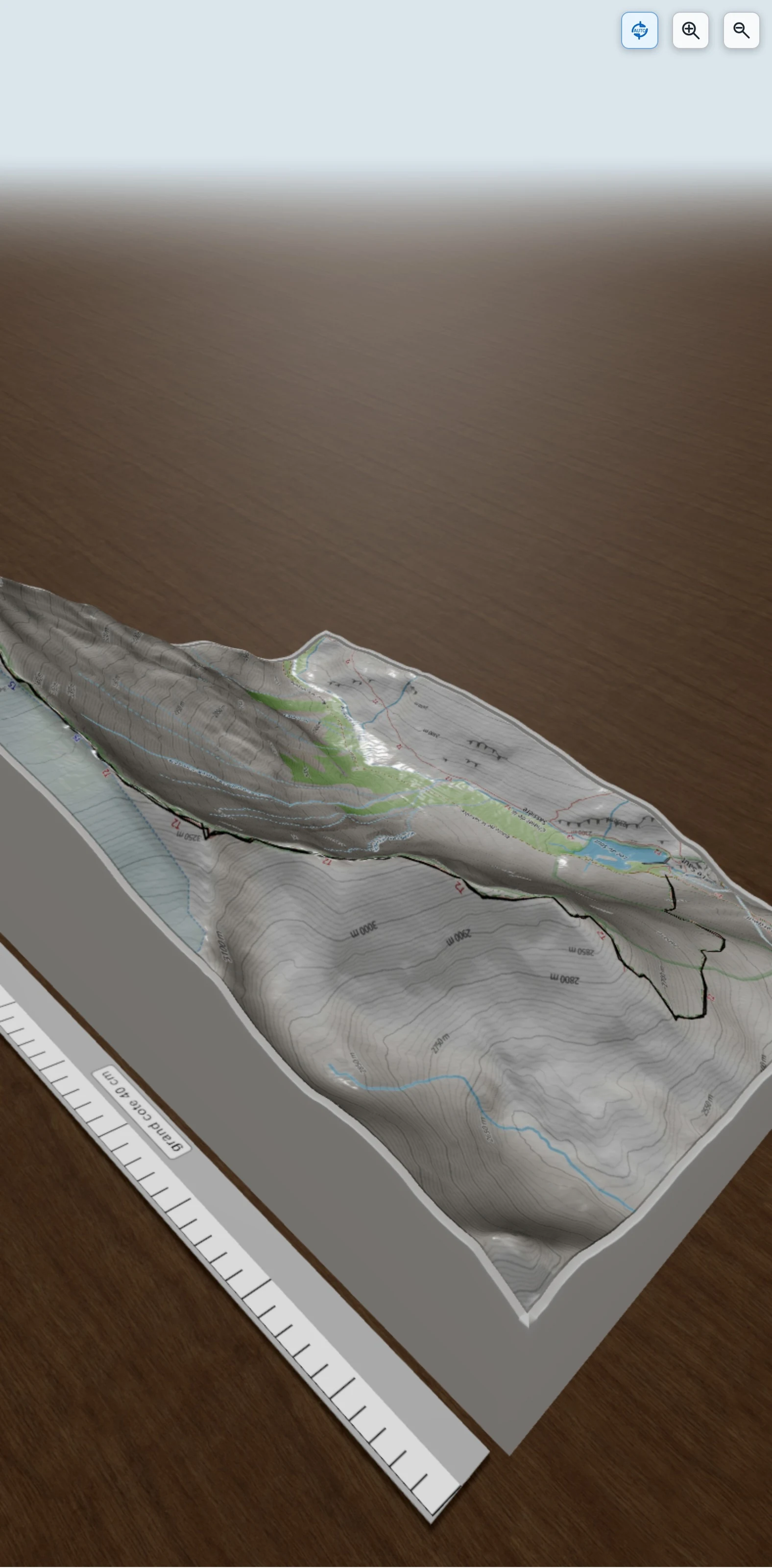 Carte en relief 3D de La Grande Sassière (73 Beaufortain), avec relief topographique