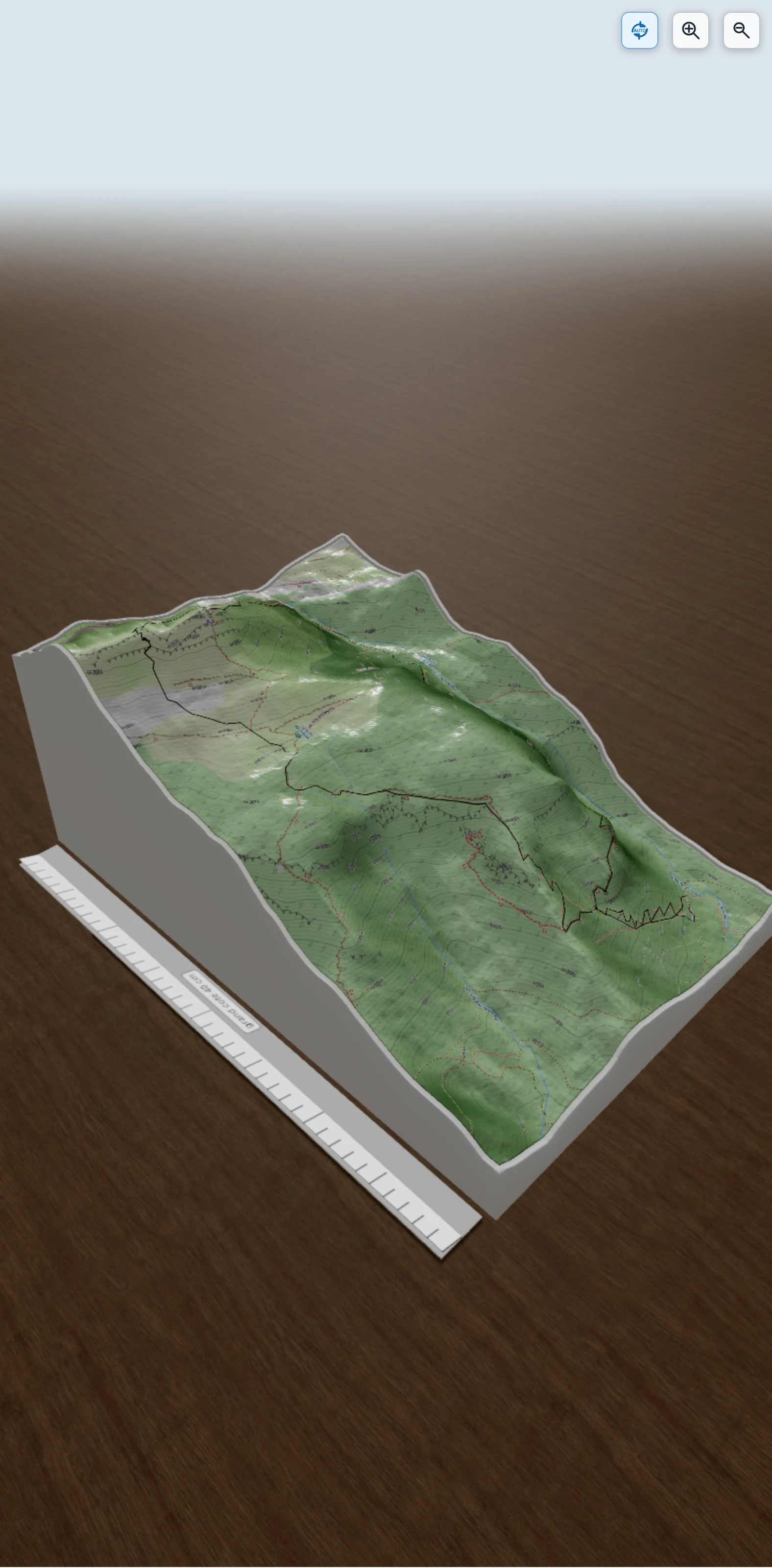 Carte en relief 3D de La Grande Sure par les cheminées (Chartreuse), avec relief topographique