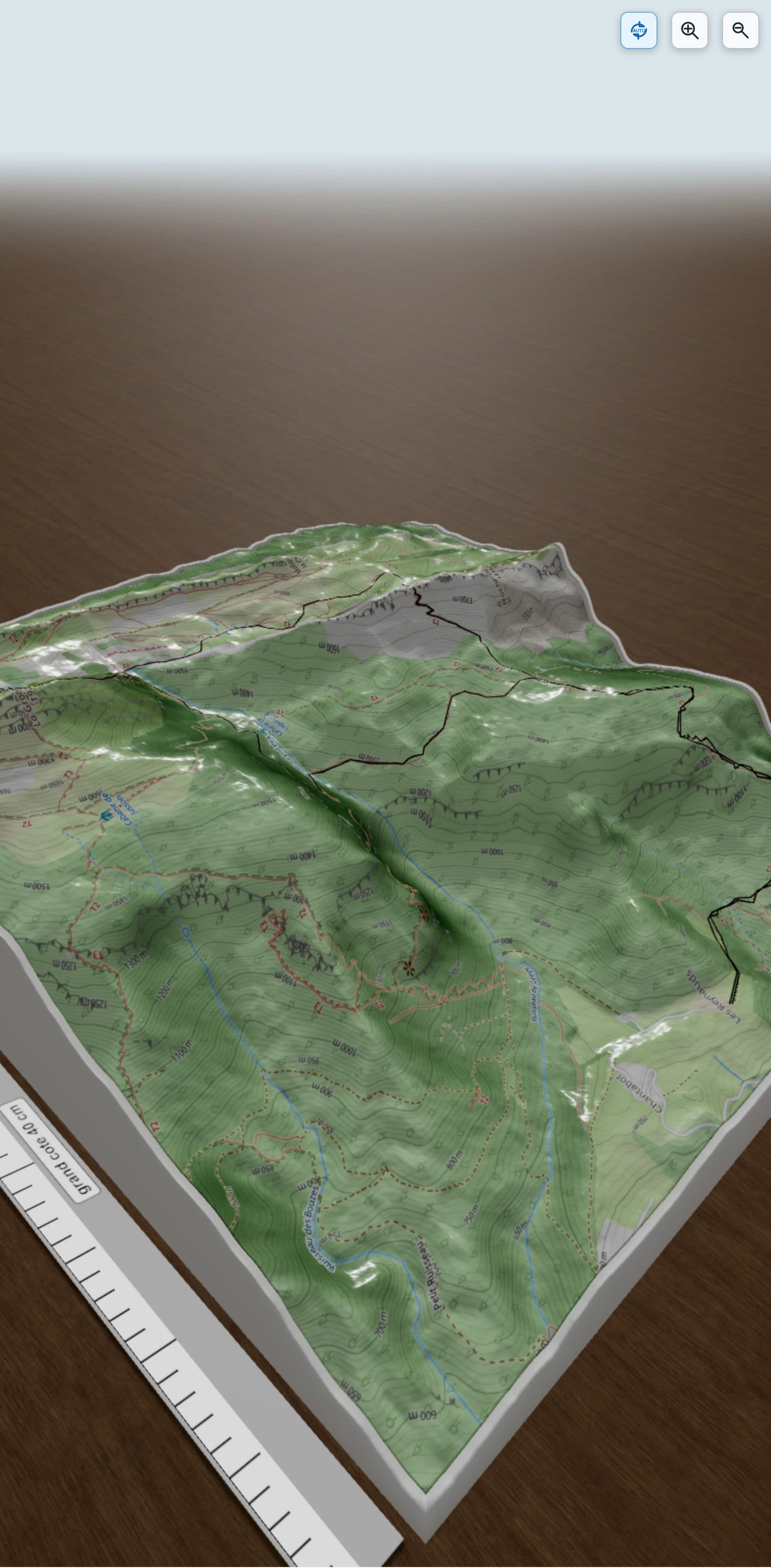 Carte en relief 3D de La Grande Sure, avec relief topographique