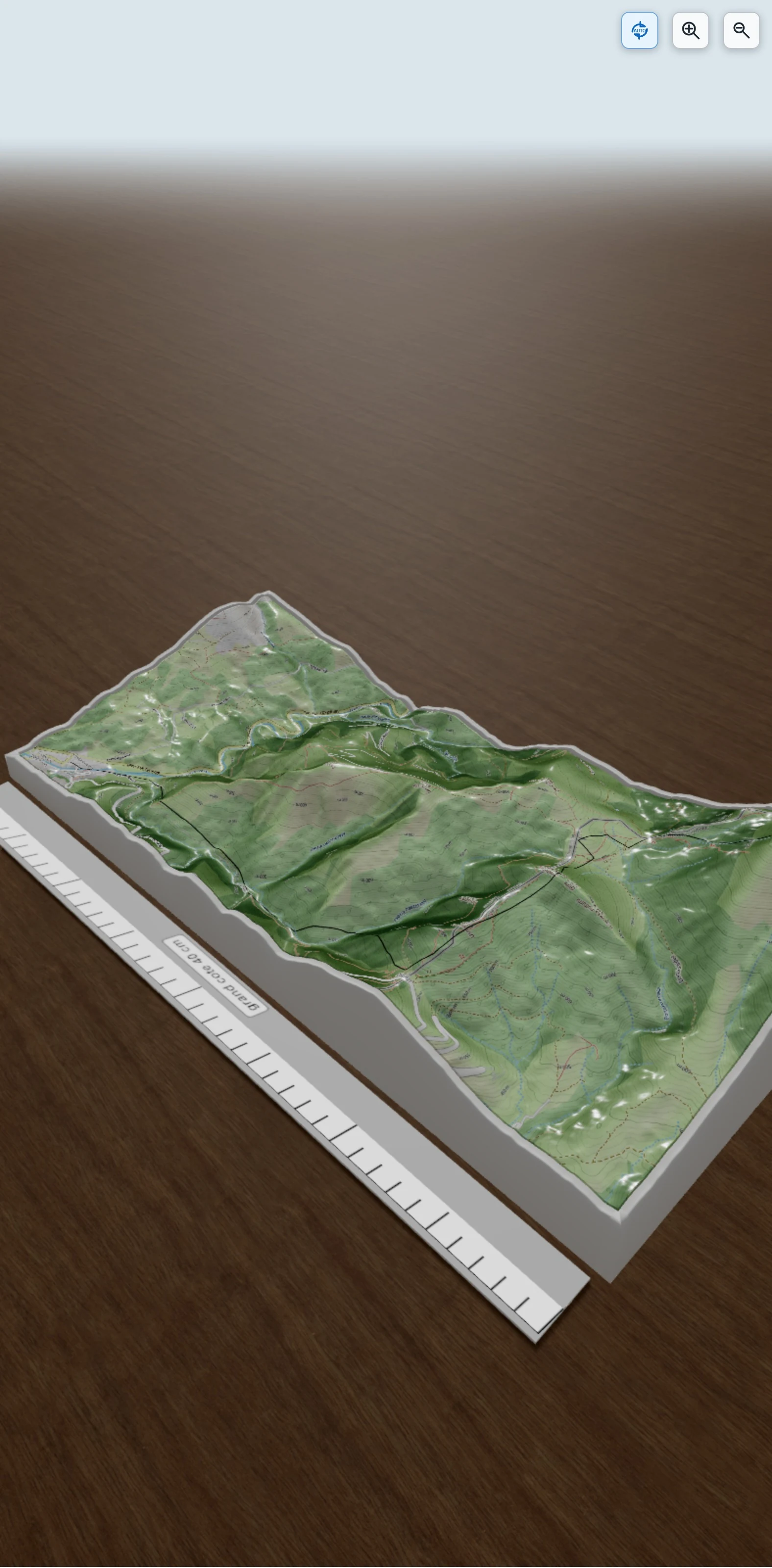 Carte en relief 3D de la hautza, avec relief topographique