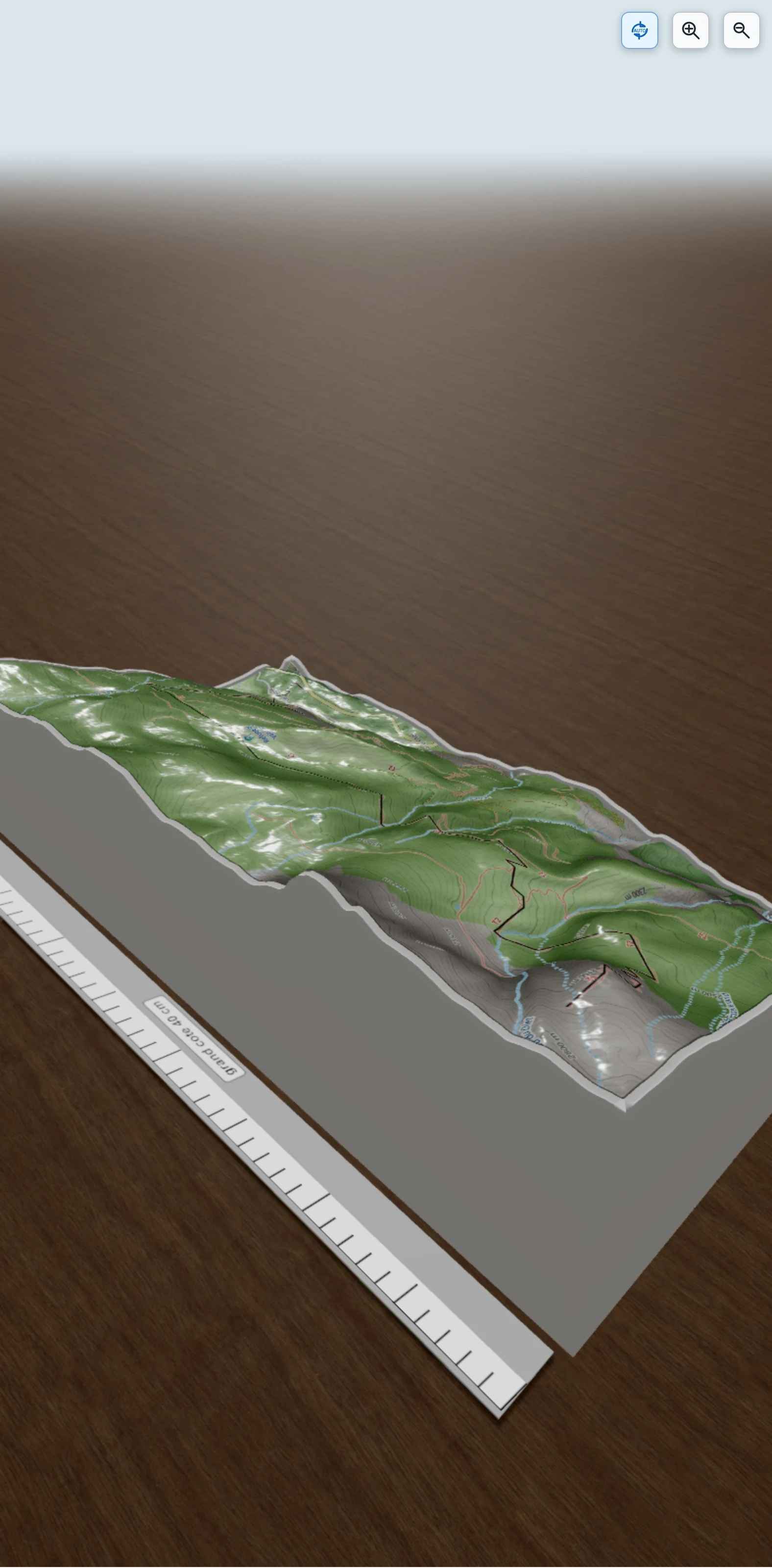 Carte en relief 3D de La Pierre aux Pieds, avec relief topographique