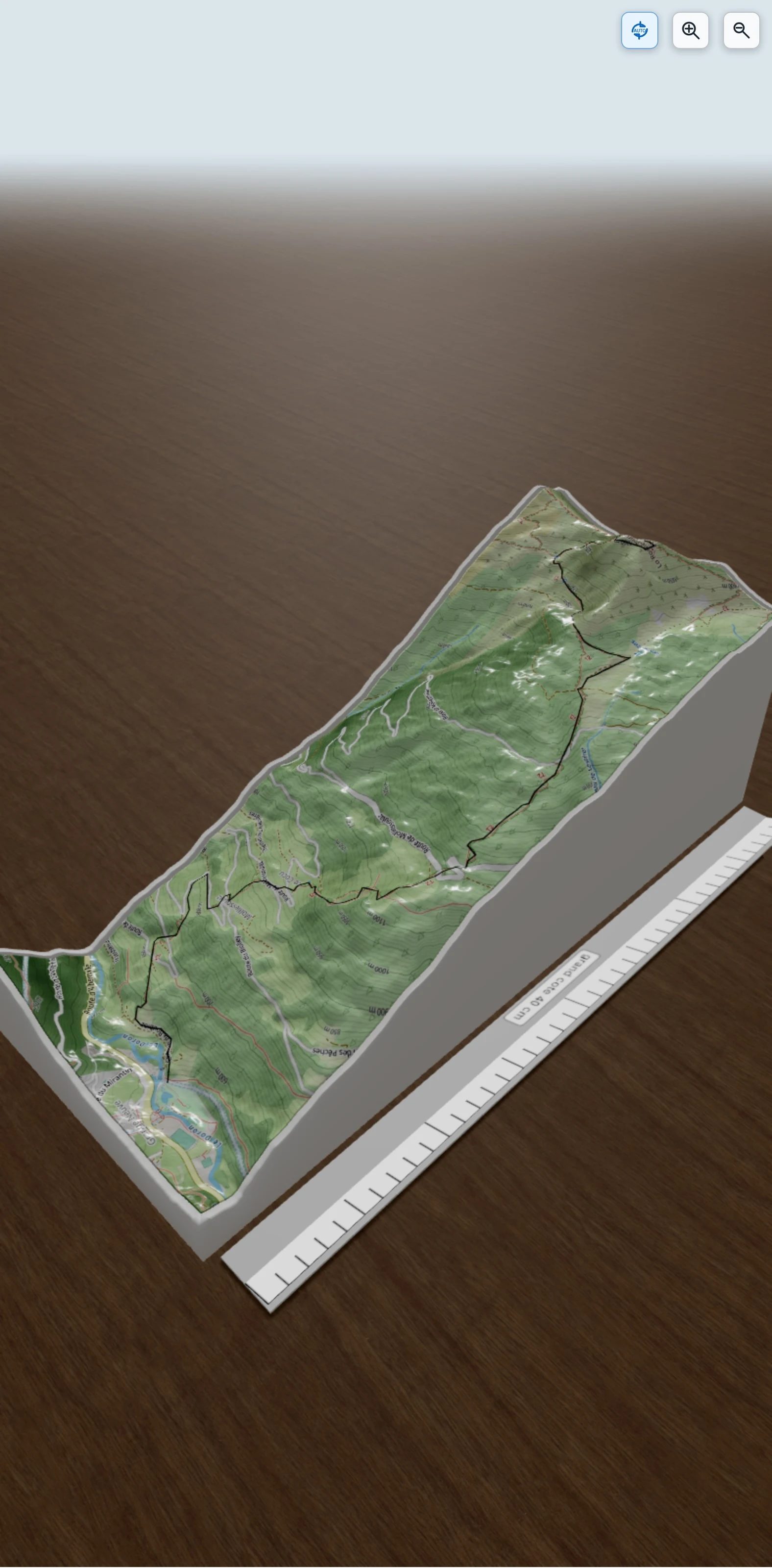 Carte en relief 3D de La Roche Pourrie depuis Queige, avec relief topographique