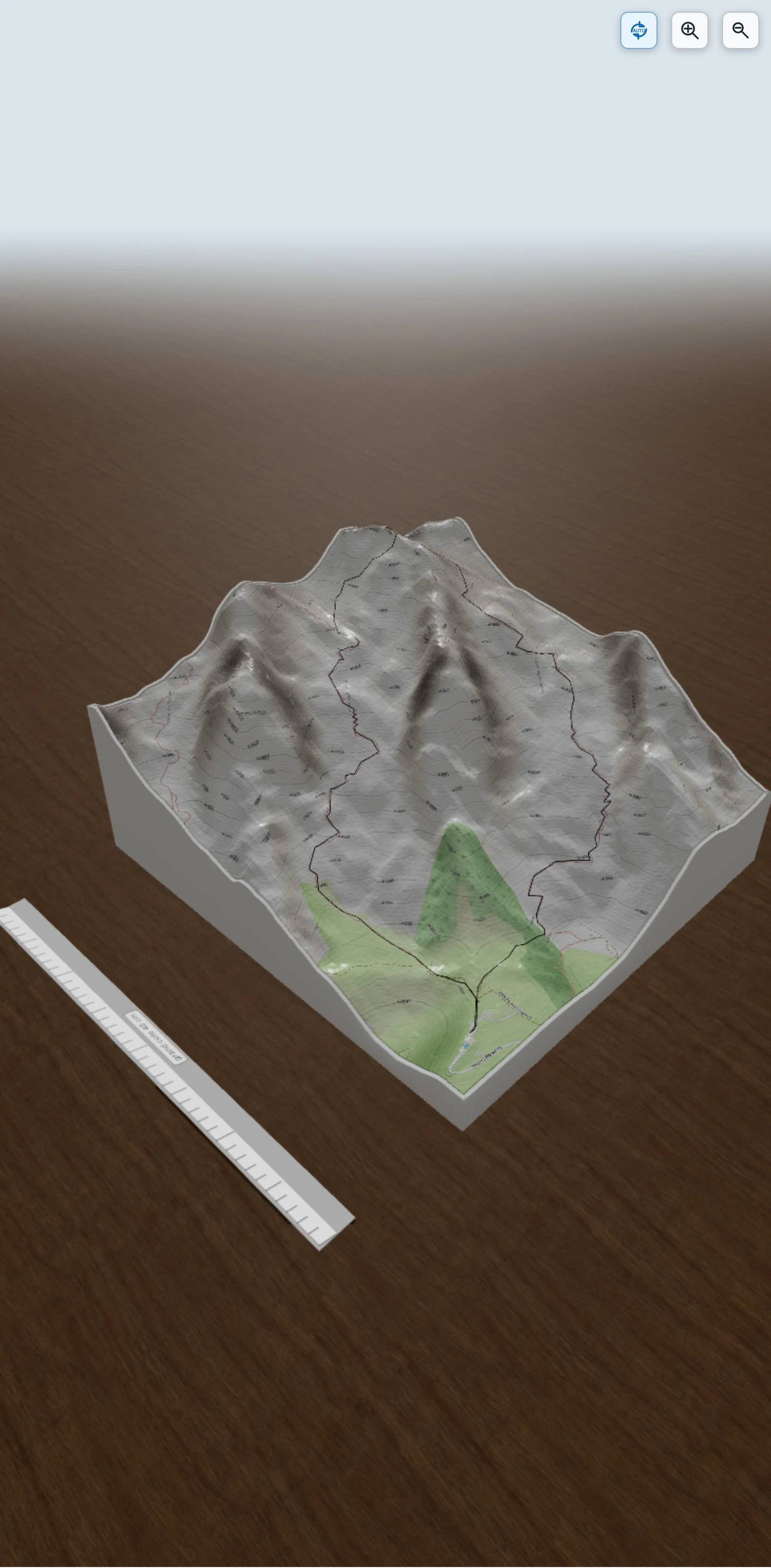 Carte en relief 3D de La Tête Pelouse, avec relief topographique