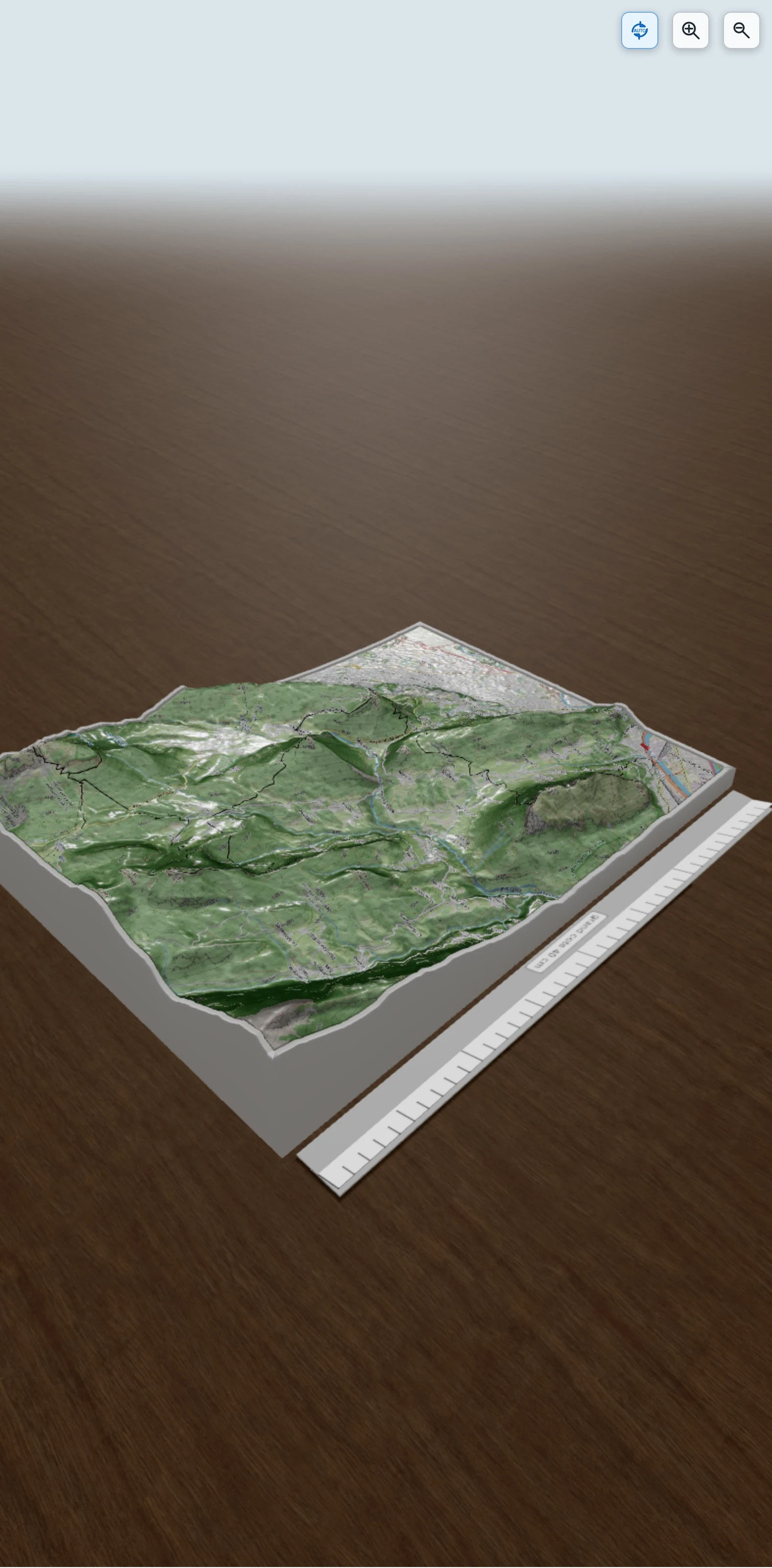 Carte en relief 3D de La totale, avec relief topographique
