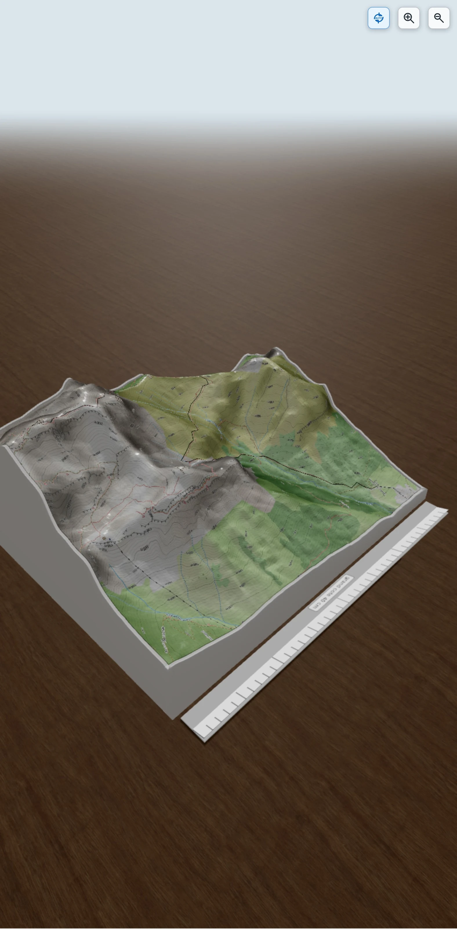 Carte en relief 3D de La Tournette à partir de Montmins, avec relief topographique