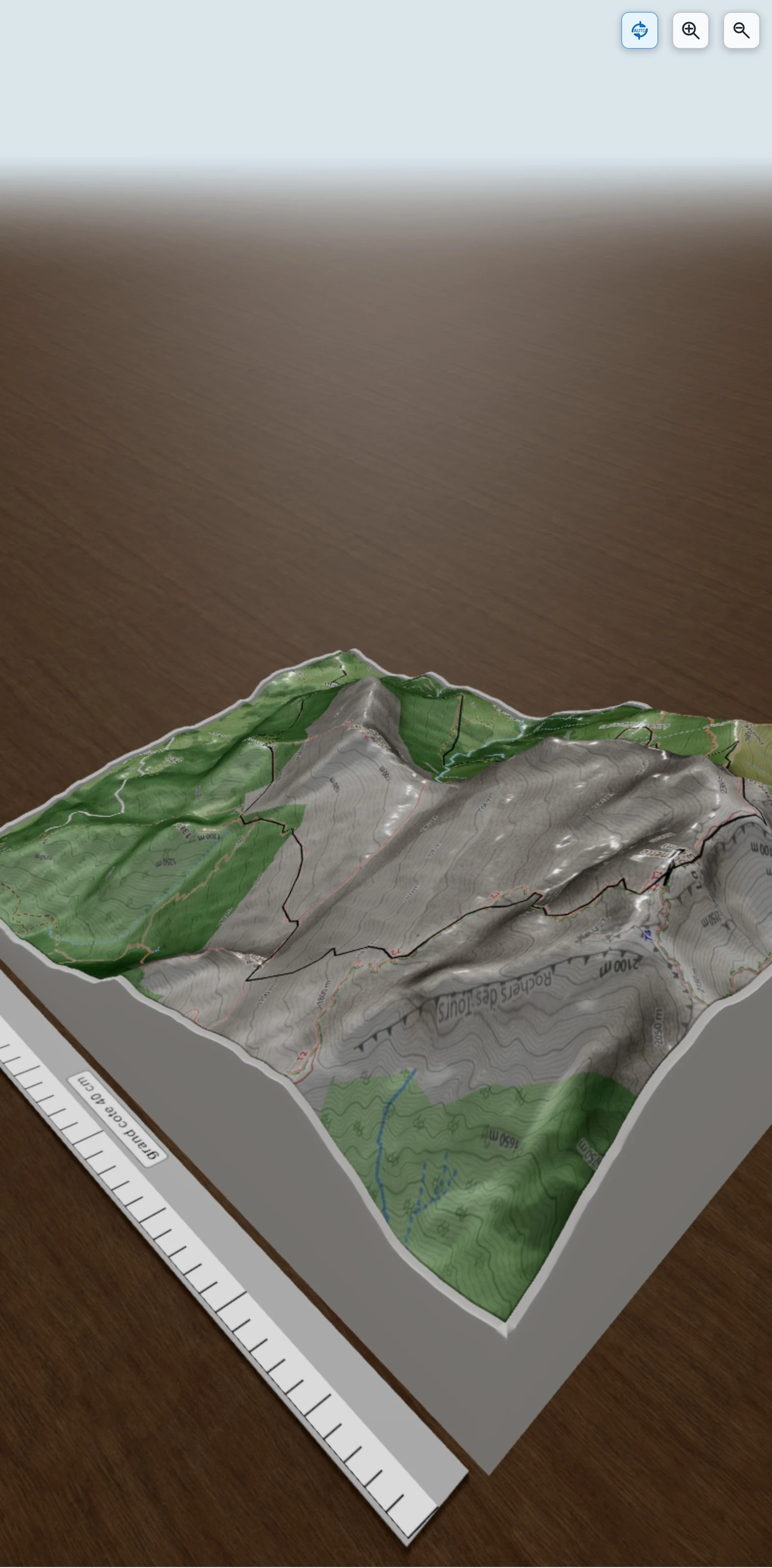 Carte en relief 3D de La Tournette en boucle par montaubert, avec relief topographique