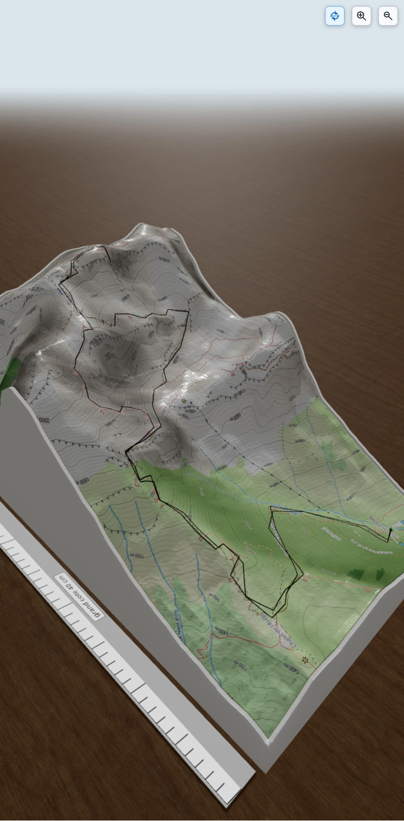 Carte en relief 3D de La Tournette, avec relief topographique