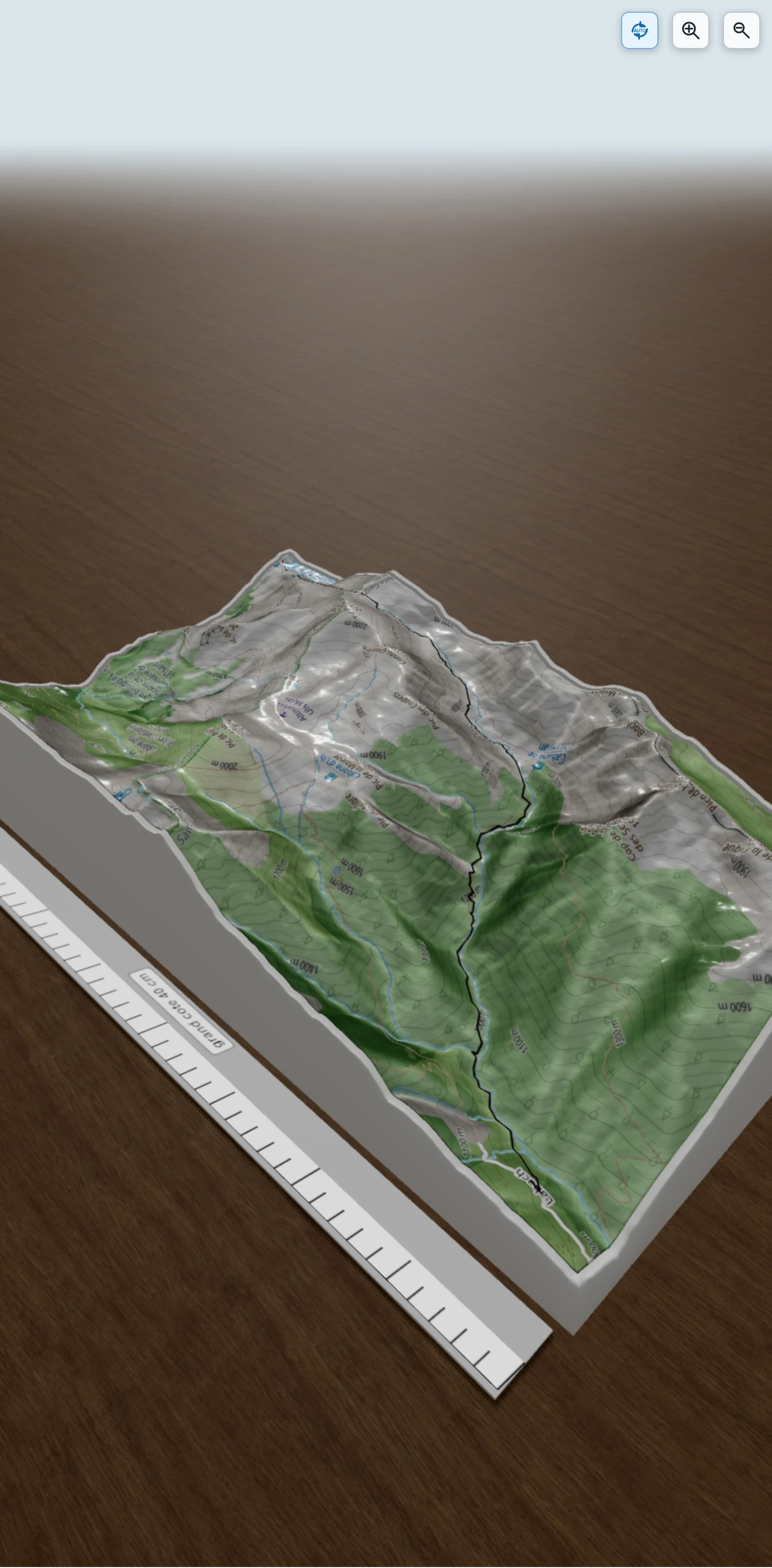 Carte en relief 3D de LABACH - Refuge de l'étang d'ARAING, avec relief topographique
