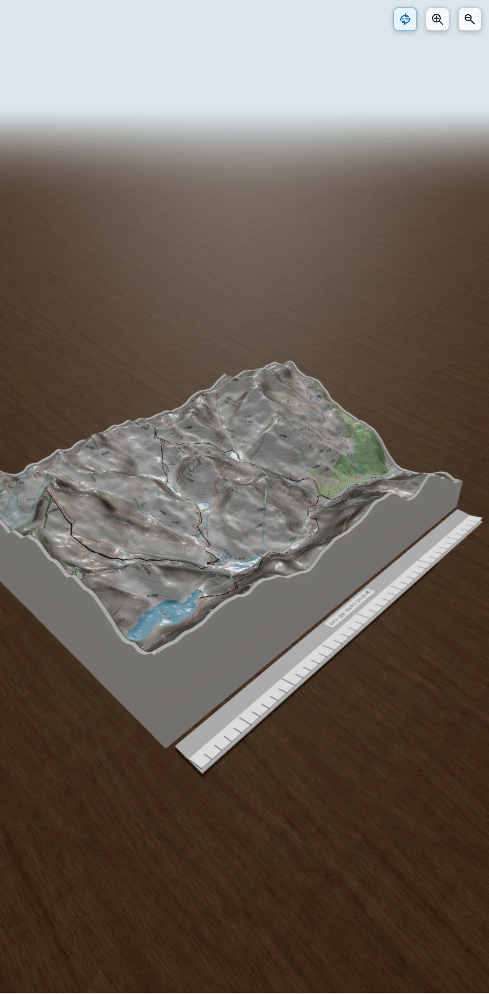 Carte en relief 3D de lac Autier - Mont Clapier, avec relief topographique