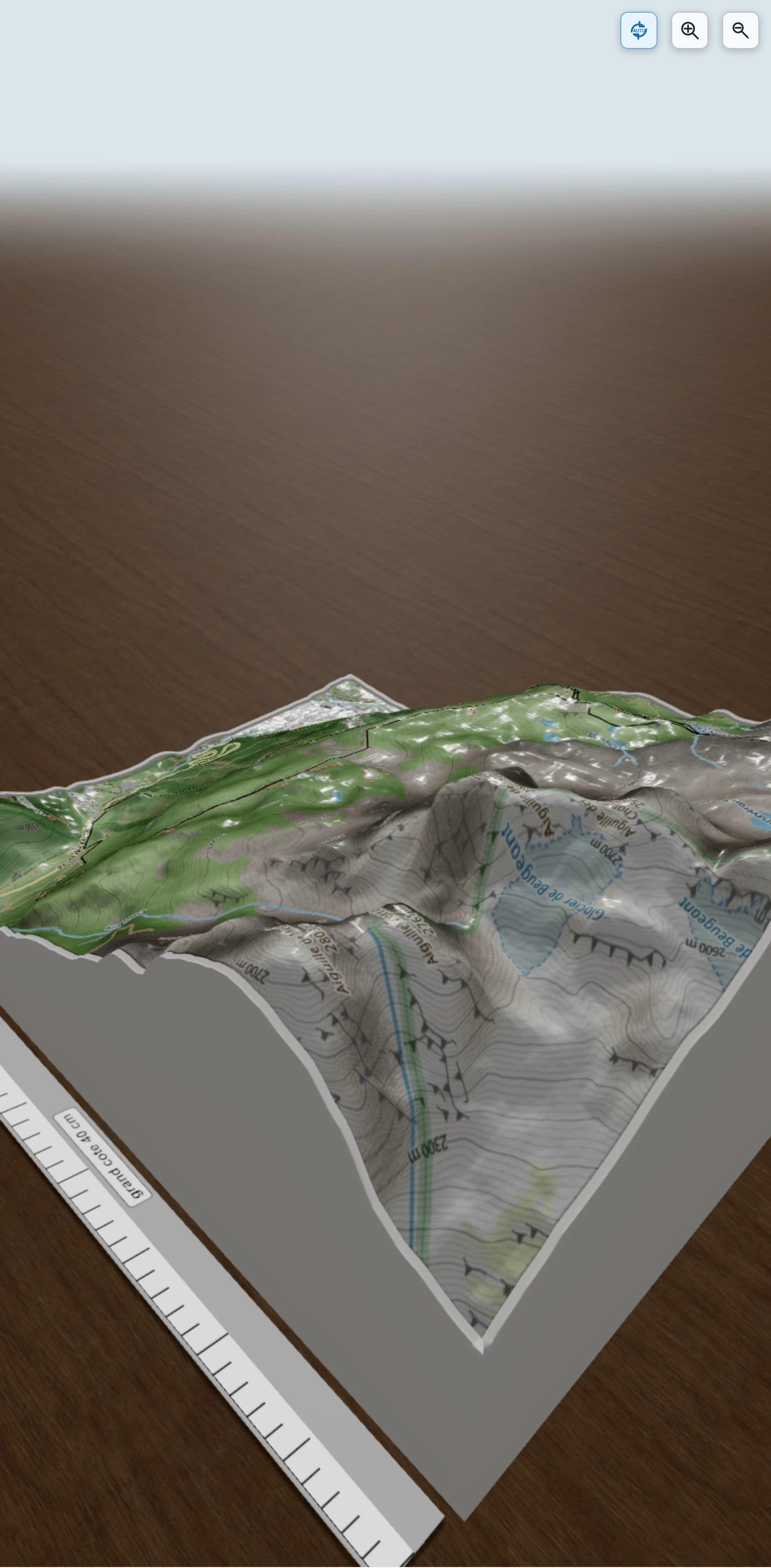 Carte en relief 3D de Lac Blanc Lacs de Chèserys, avec relief topographique