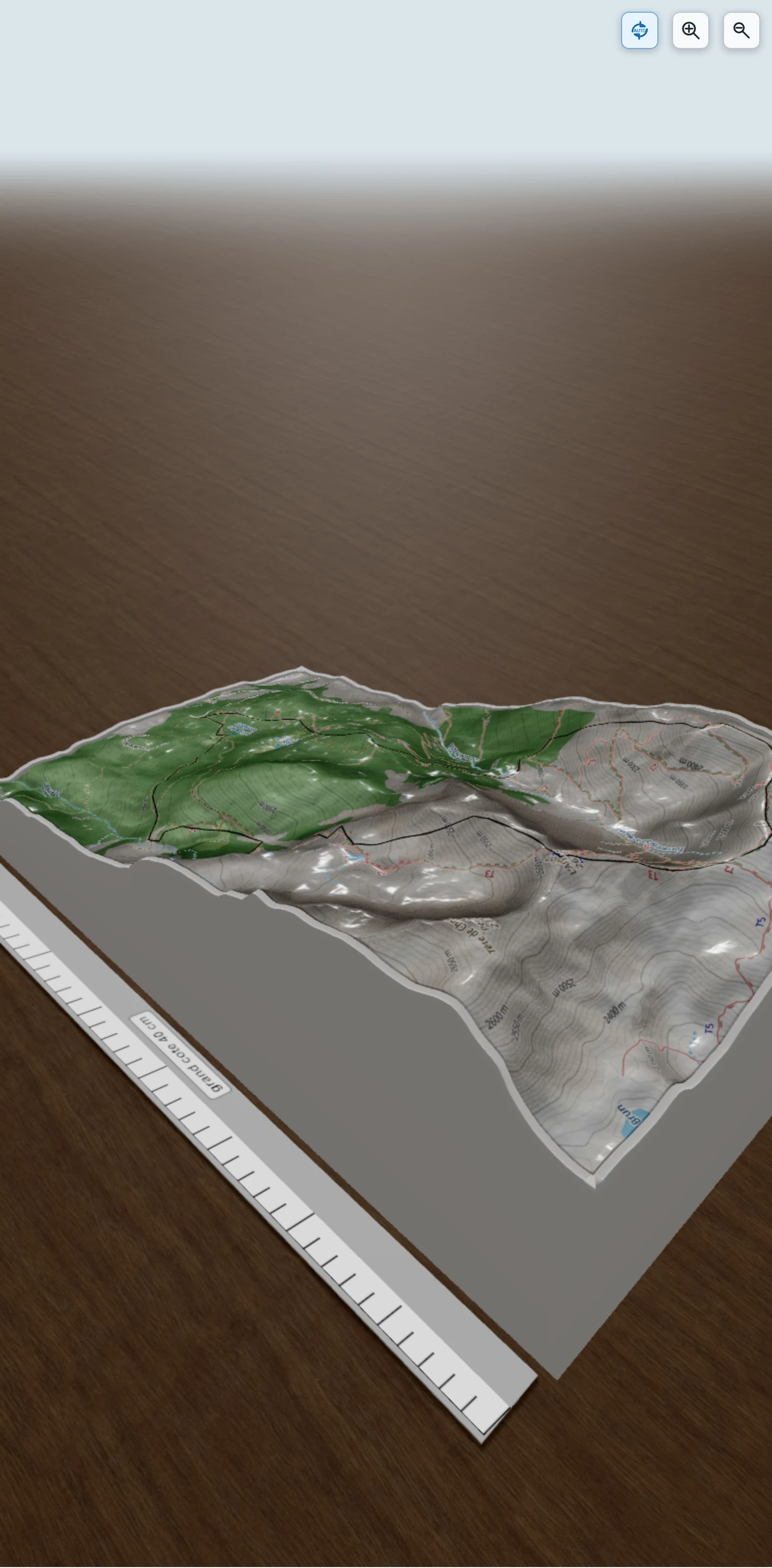 Carte en relief 3D de Lac de l\'Hivernet et crêtes jusqu\'au Mont Guillaume, avec relief topographique