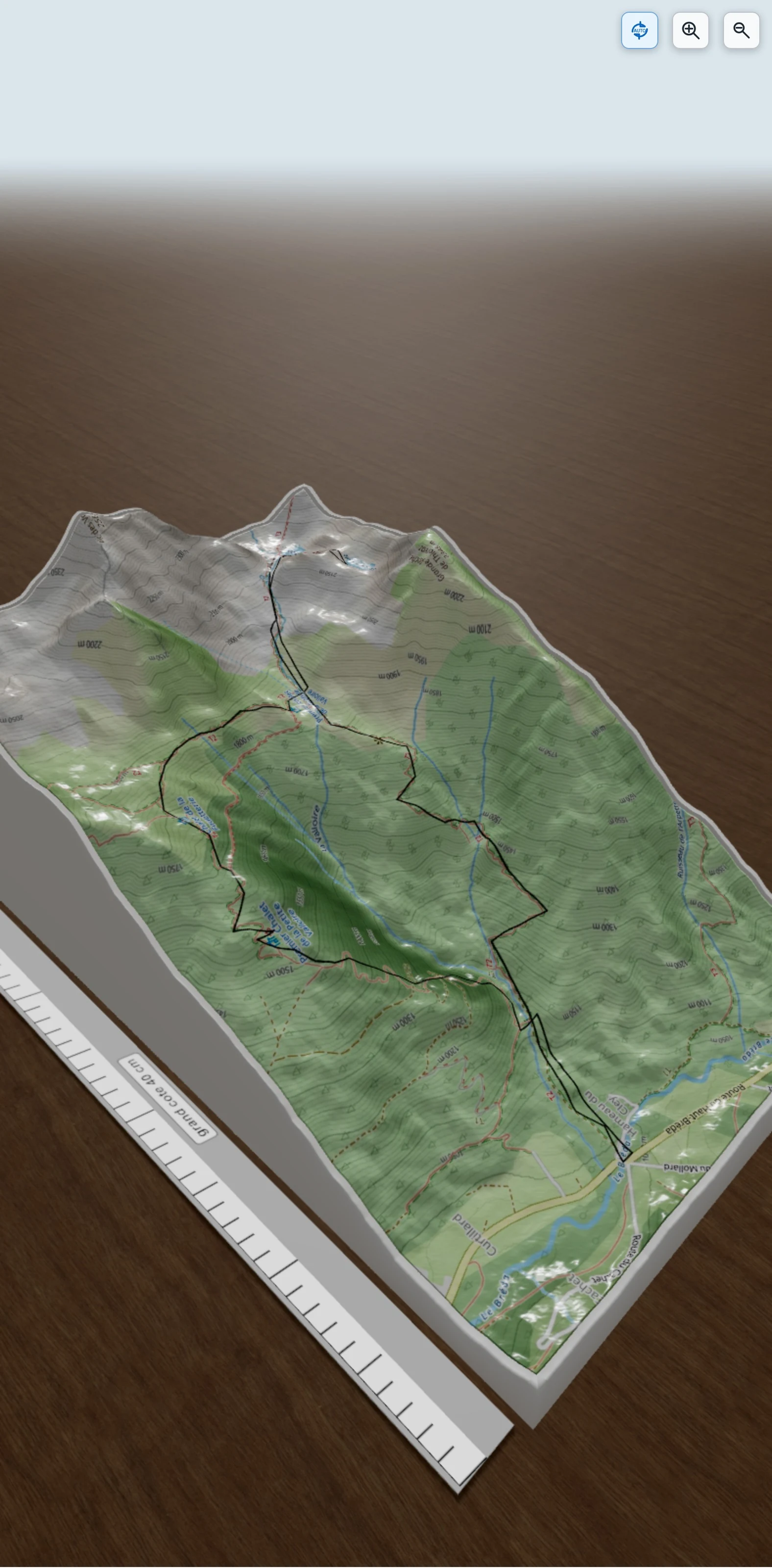 Carte en relief 3D de Lac de la Folle, avec relief topographique